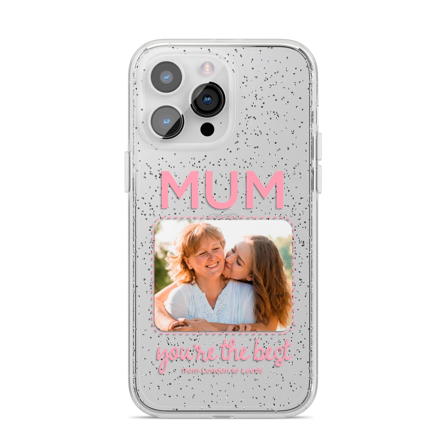 Long Distance Mothers Day Photo iPhone 14 Pro Max Glitter Tough Case Silver