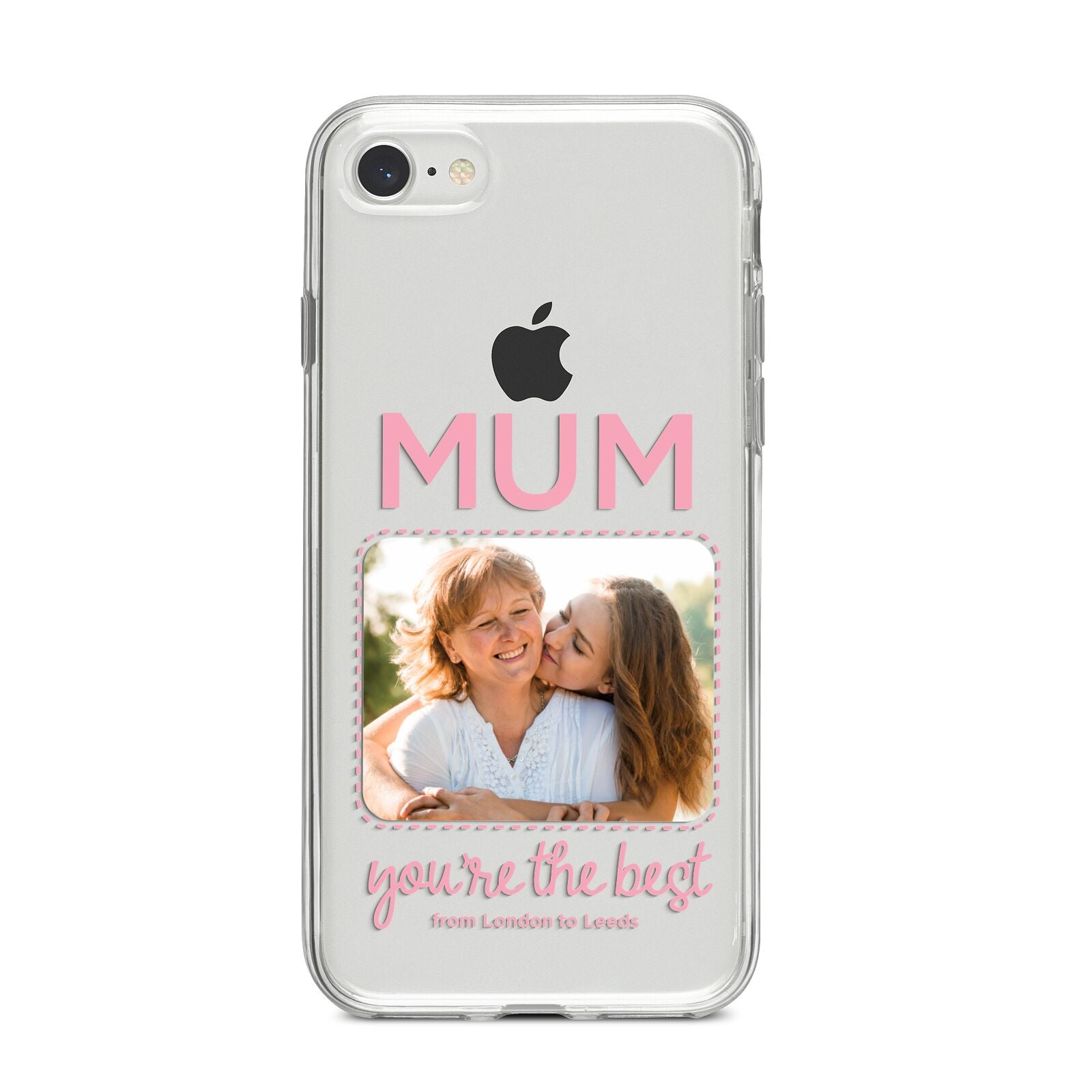 Long Distance Mothers Day Photo iPhone 8 Bumper Case on Silver iPhone