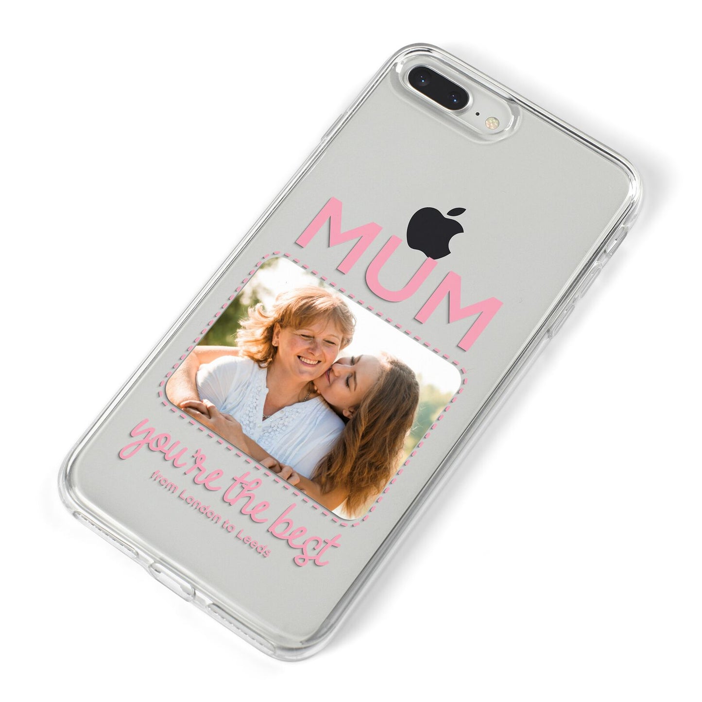 Long Distance Mothers Day Photo iPhone 8 Plus Bumper Case on Silver iPhone Alternative Image