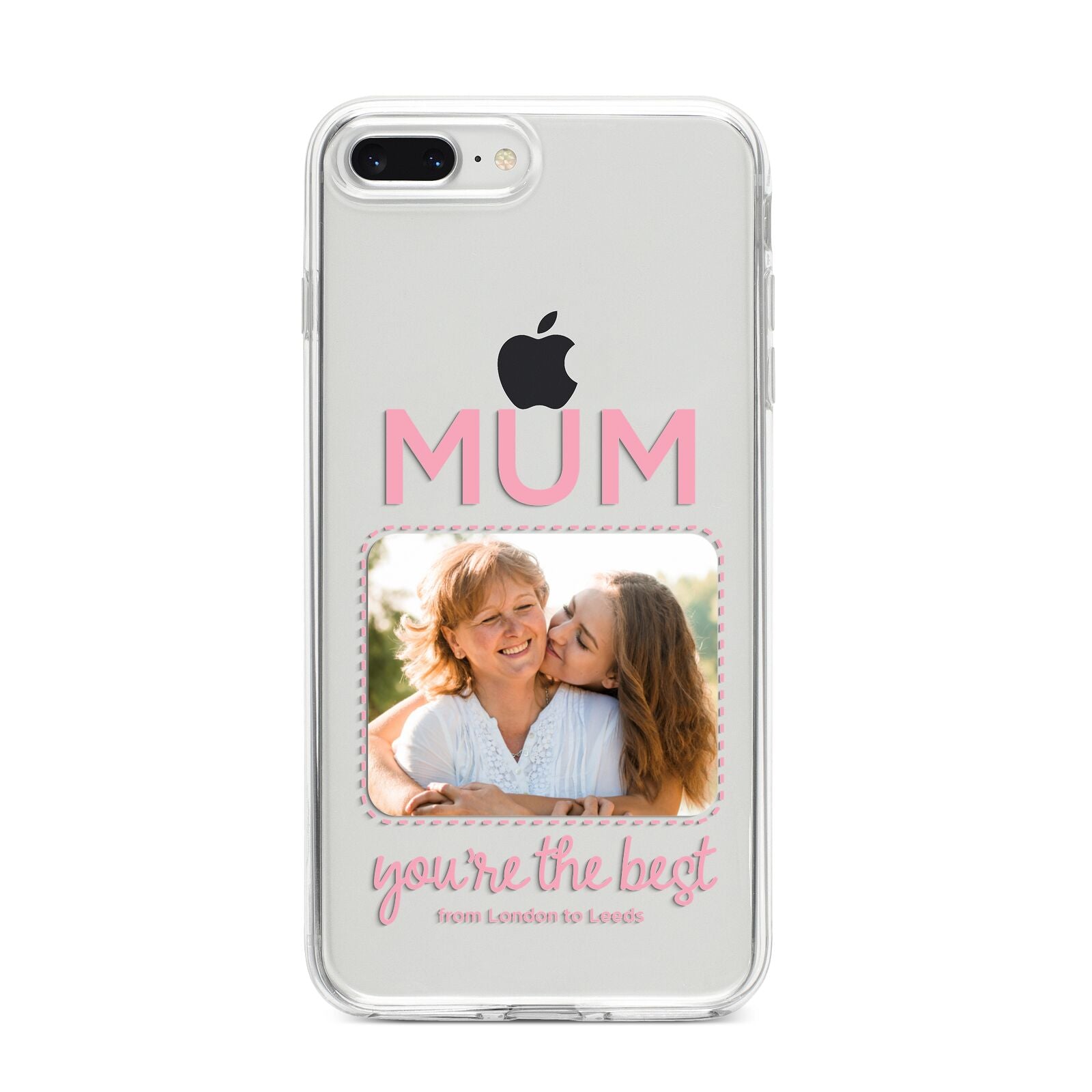 Long Distance Mothers Day Photo iPhone 8 Plus Bumper Case on Silver iPhone