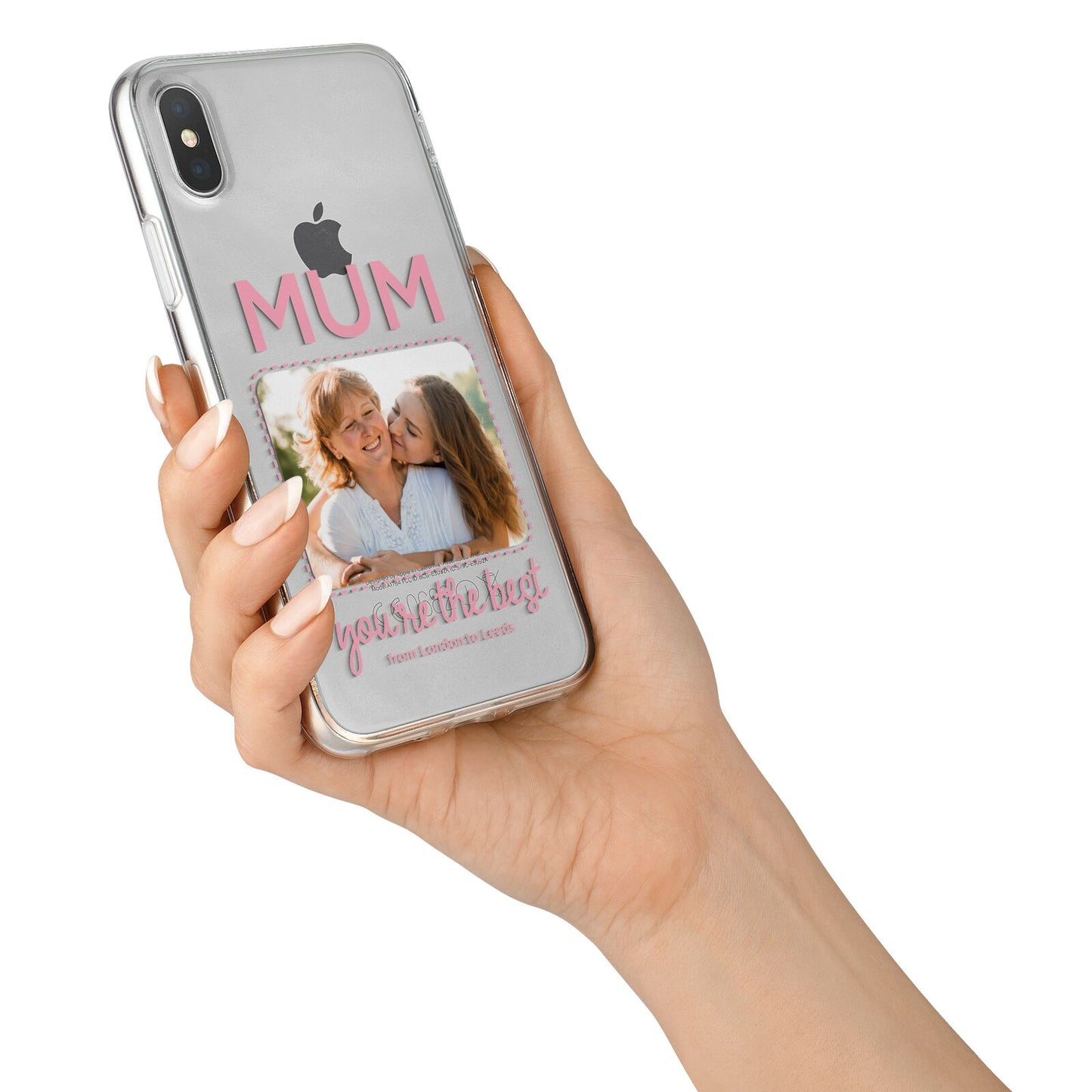 Long Distance Mothers Day Photo iPhone X Bumper Case on Silver iPhone Alternative Image 2