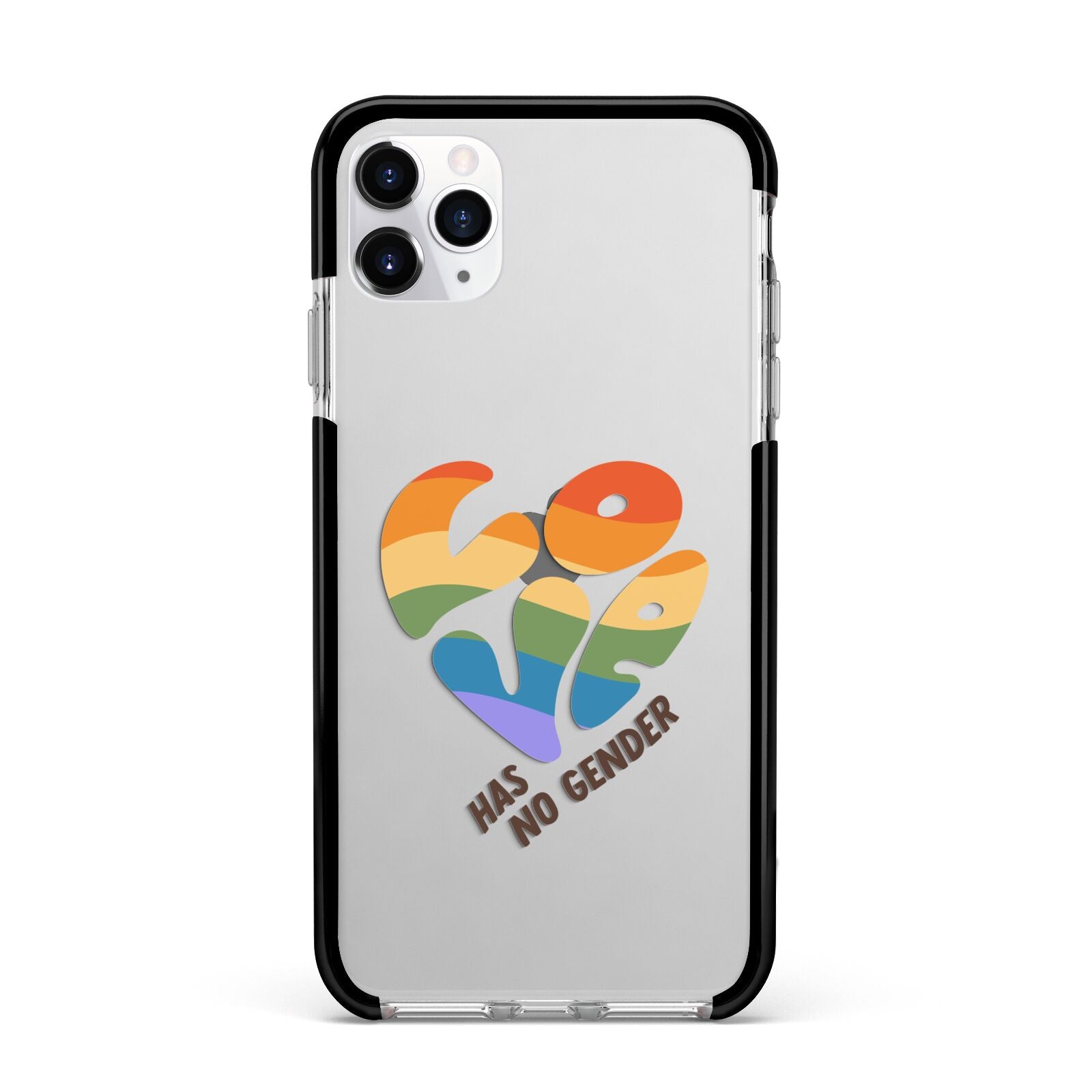 Love Has No Gender Apple iPhone 11 Pro Max in Silver with Black Impact Case