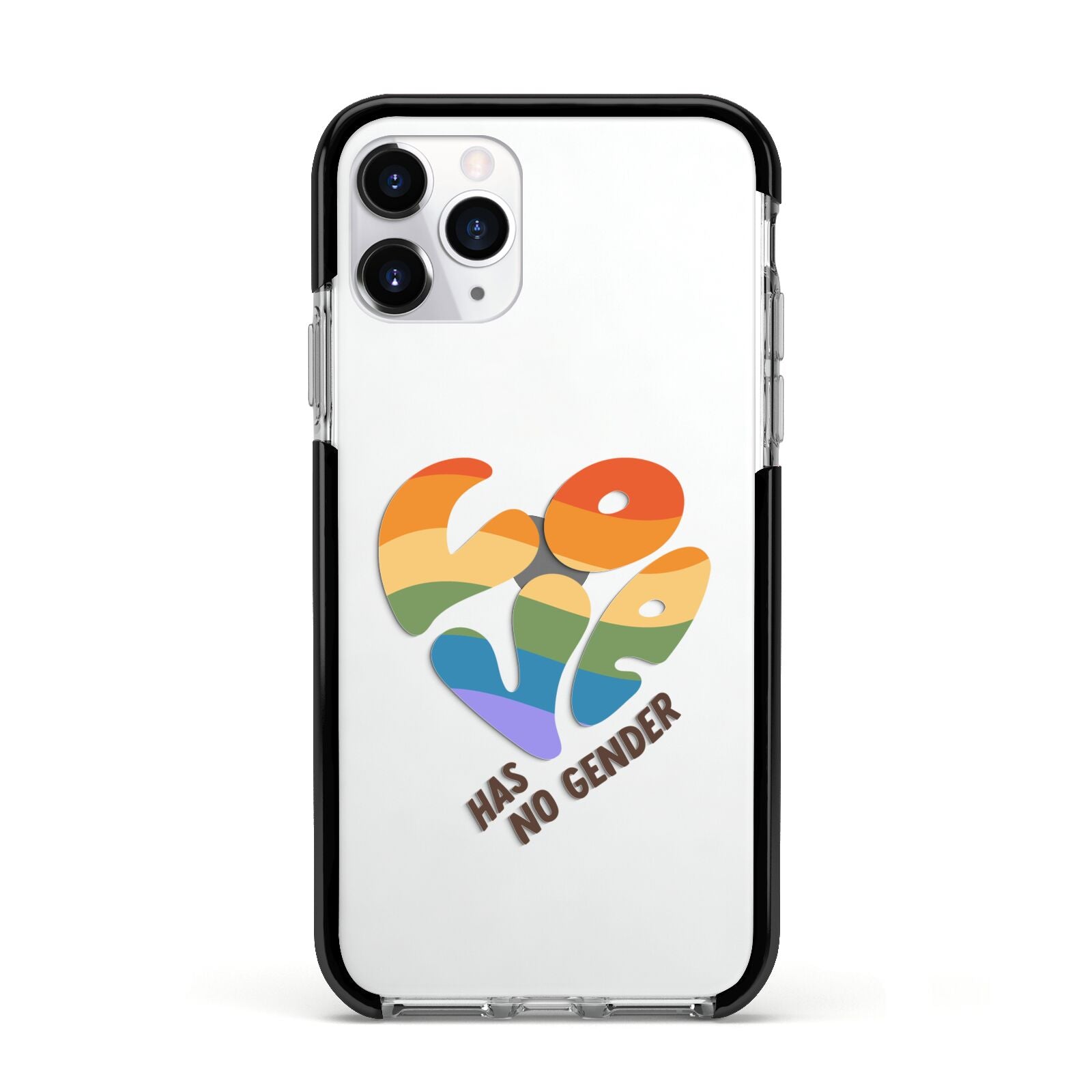 Love Has No Gender Apple iPhone 11 Pro in Silver with Black Impact Case