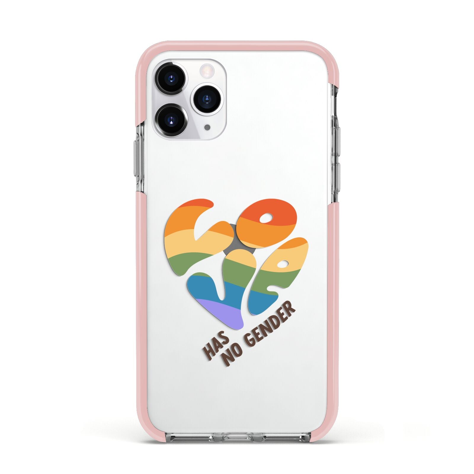 Love Has No Gender Apple iPhone 11 Pro in Silver with Pink Impact Case