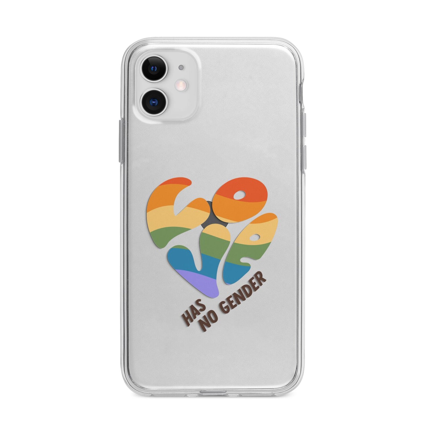 Love Has No Gender Apple iPhone 11 in White with Bumper Case