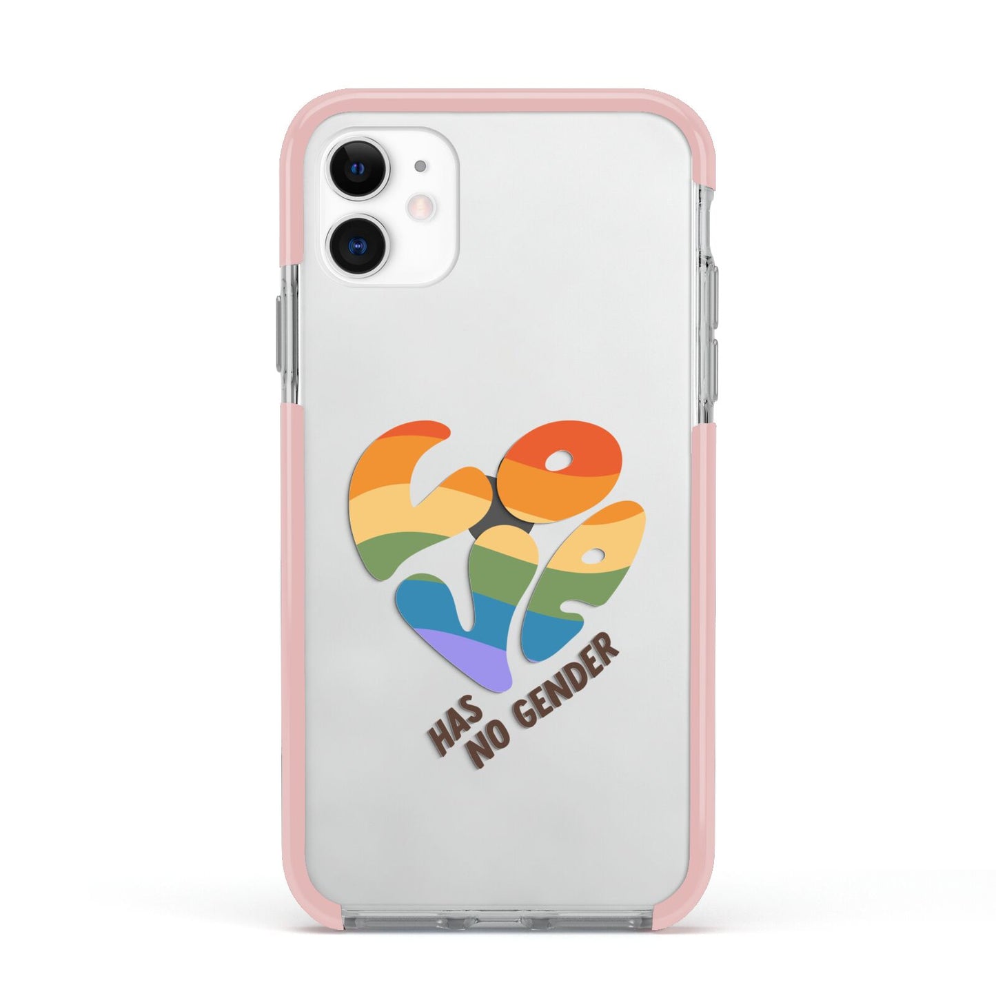 Love Has No Gender Apple iPhone 11 in White with Pink Impact Case