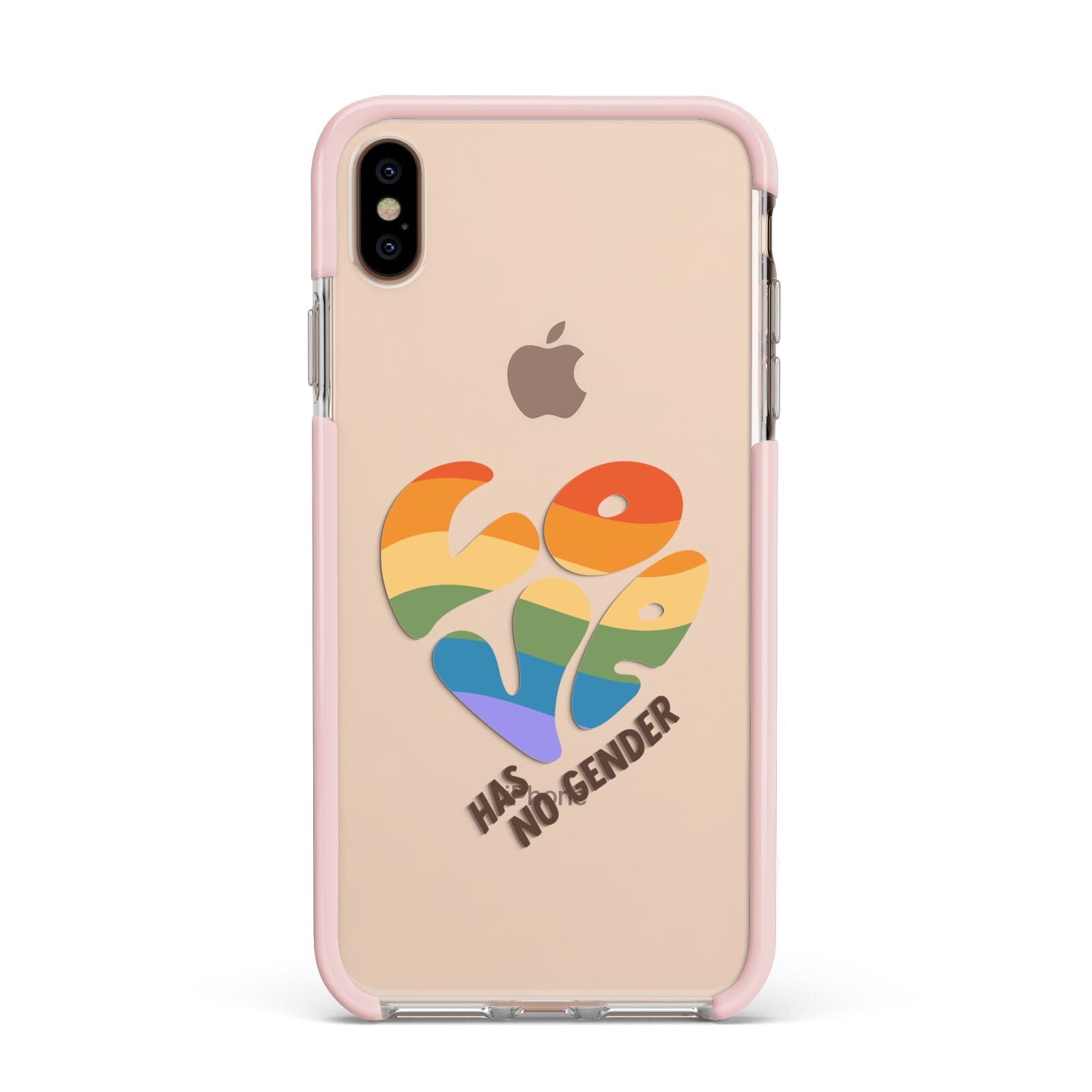 Love Has No Gender Apple iPhone Xs Max Impact Case Pink Edge on Gold Phone