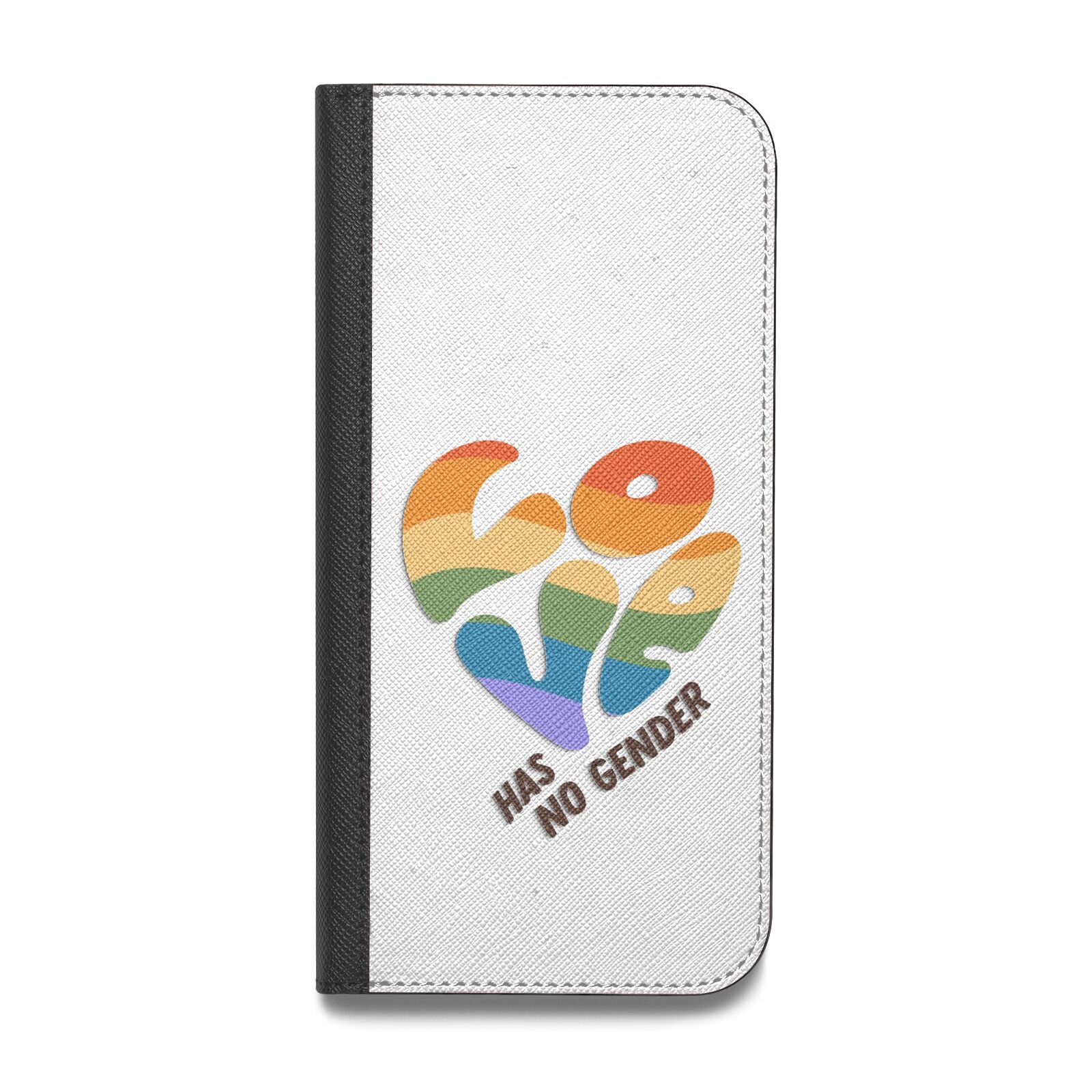 Love Has No Gender Vegan Leather Flip iPhone Case