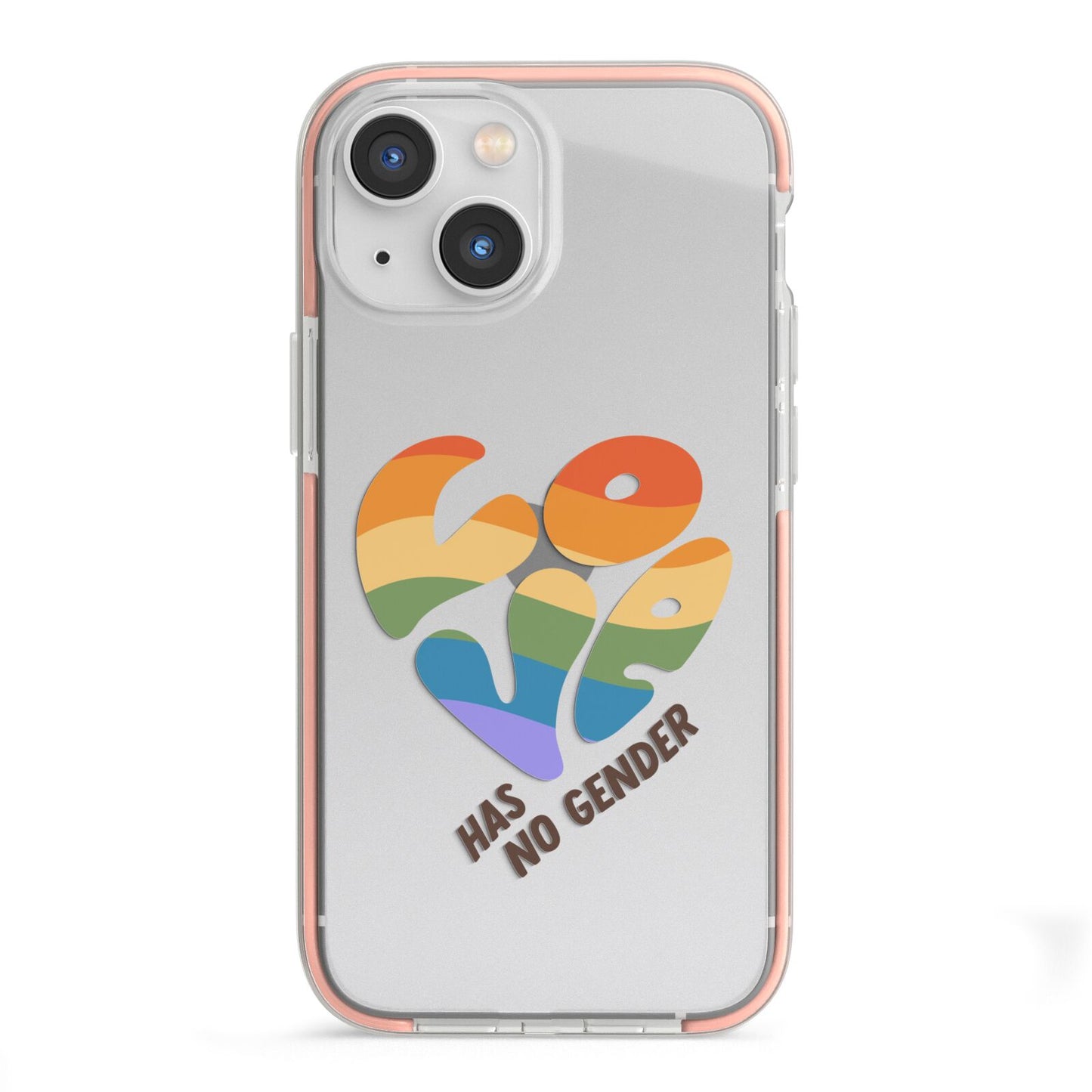 Love Has No Gender iPhone 13 Mini TPU Impact Case with Pink Edges