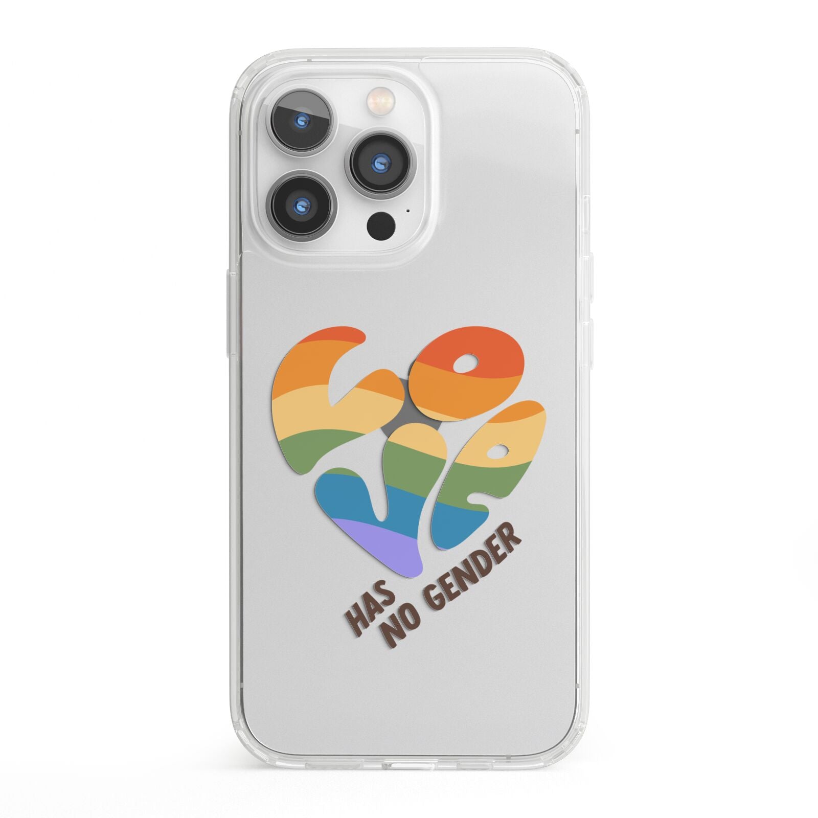 Love Has No Gender iPhone 13 Pro Clear Bumper Case