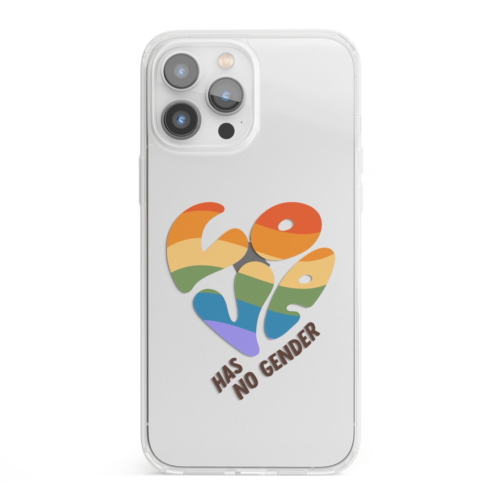 Love Has No Gender iPhone 13 Pro Max Clear Bumper Case