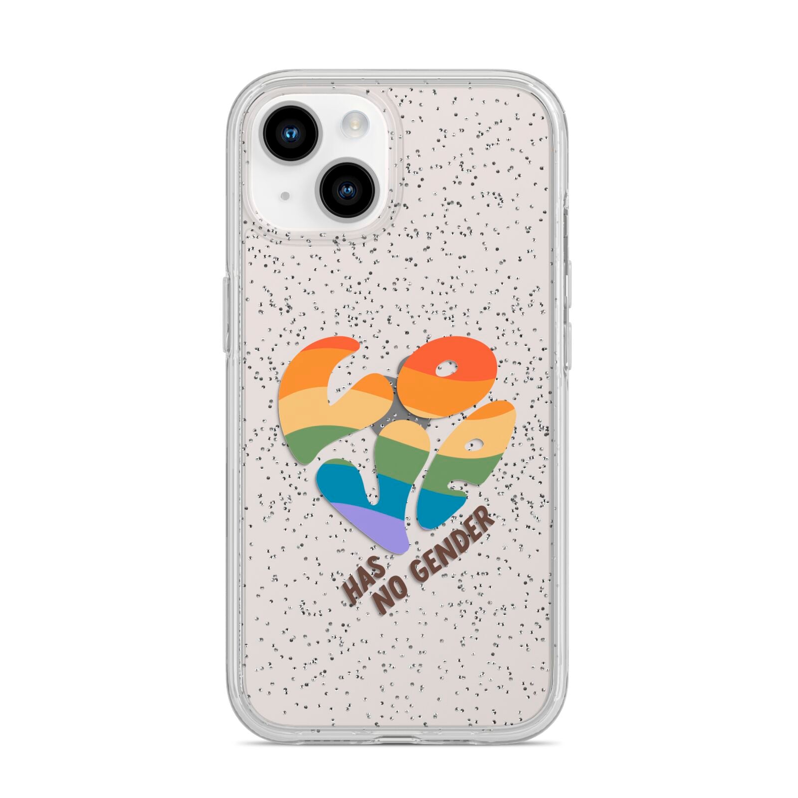 Love Has No Gender iPhone 14 Glitter Tough Case Starlight