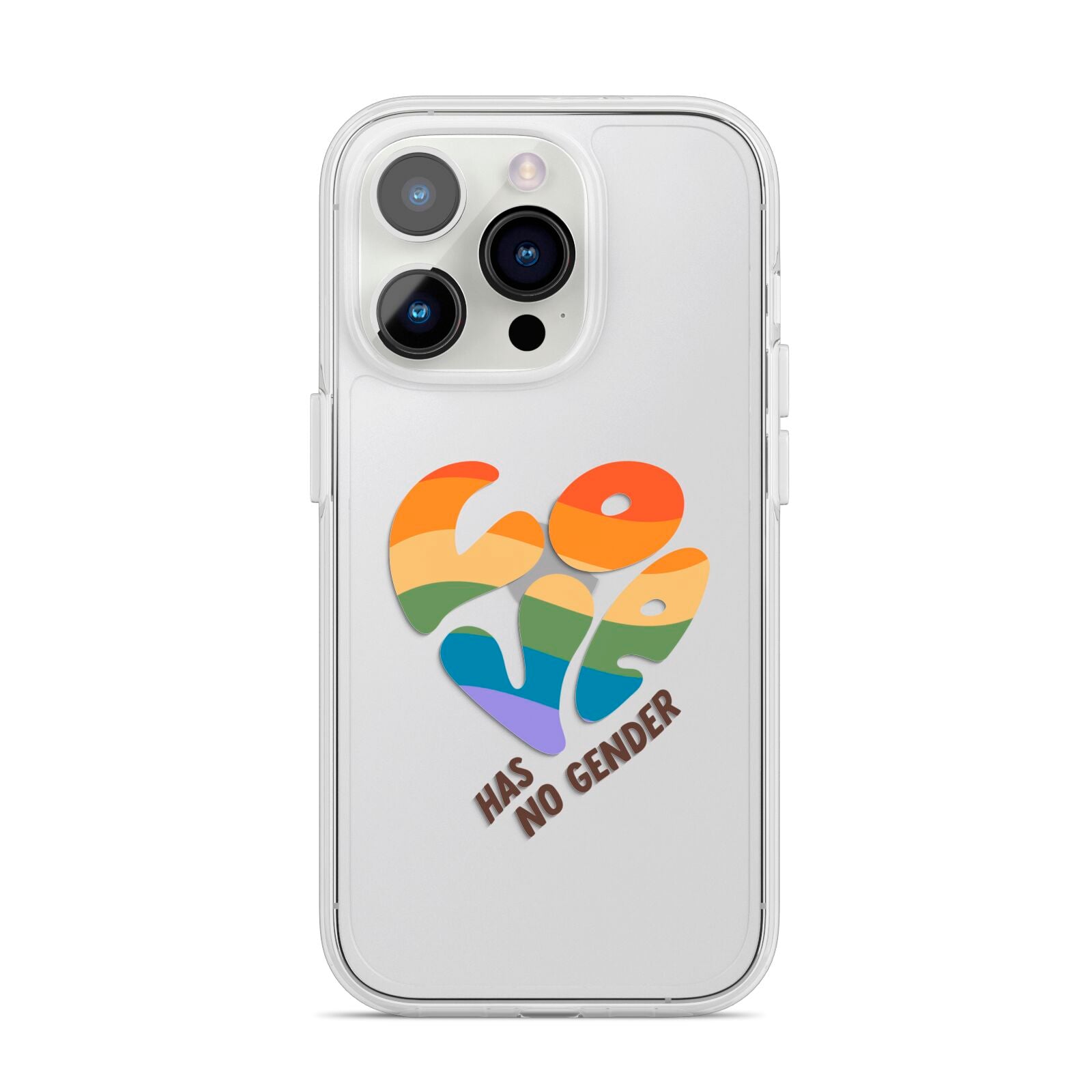 Love Has No Gender iPhone 14 Pro Clear Tough Case Silver