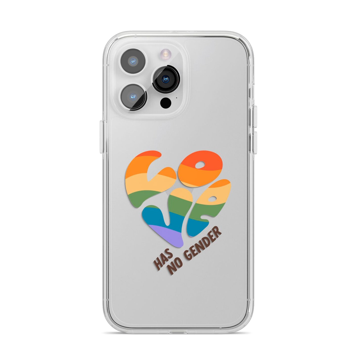 Love Has No Gender iPhone 14 Pro Max Clear Tough Case Silver