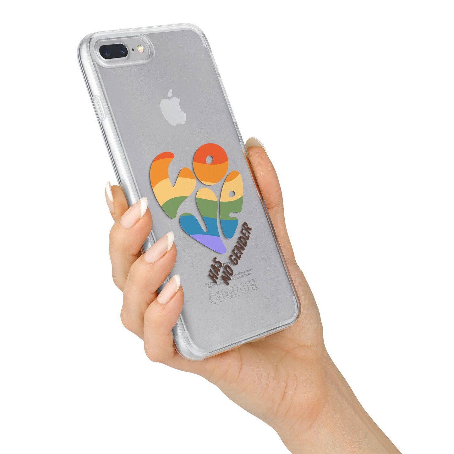 Love Has No Gender iPhone 7 Plus Bumper Case on Silver iPhone Alternative Image