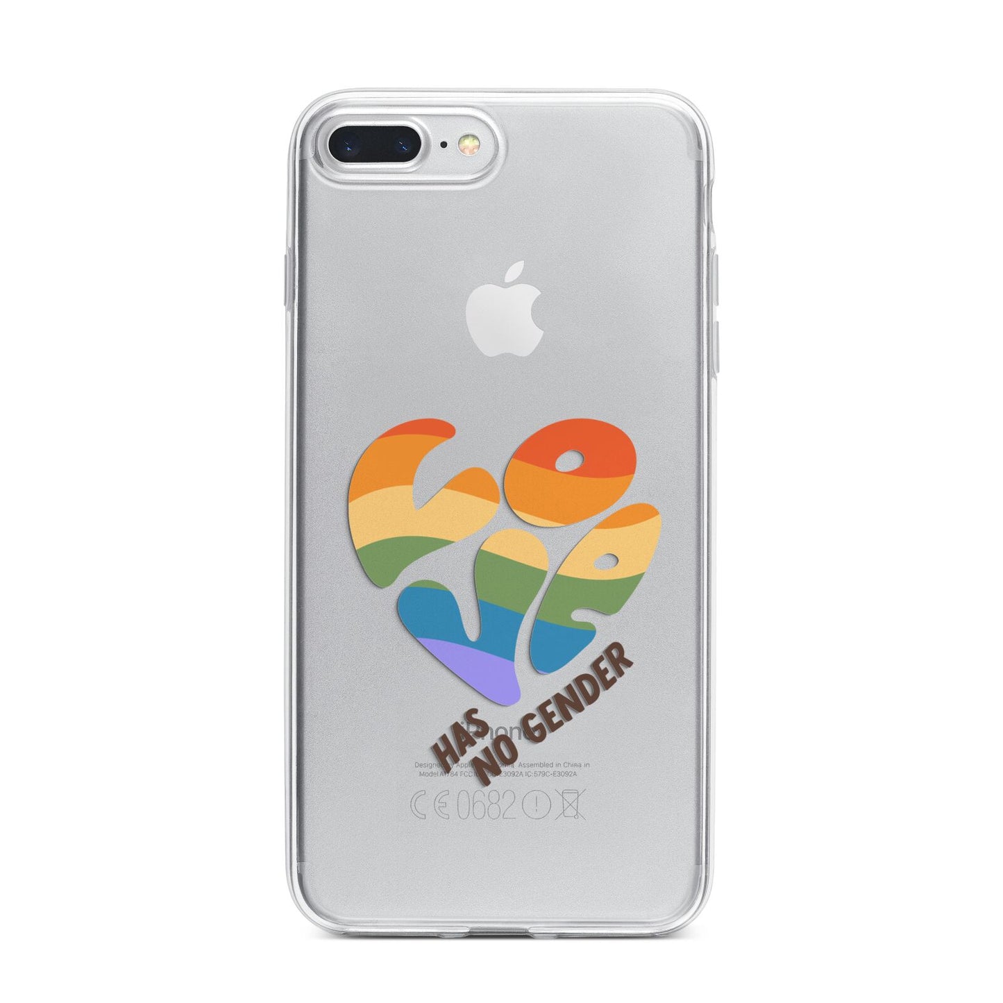 Love Has No Gender iPhone 7 Plus Bumper Case on Silver iPhone