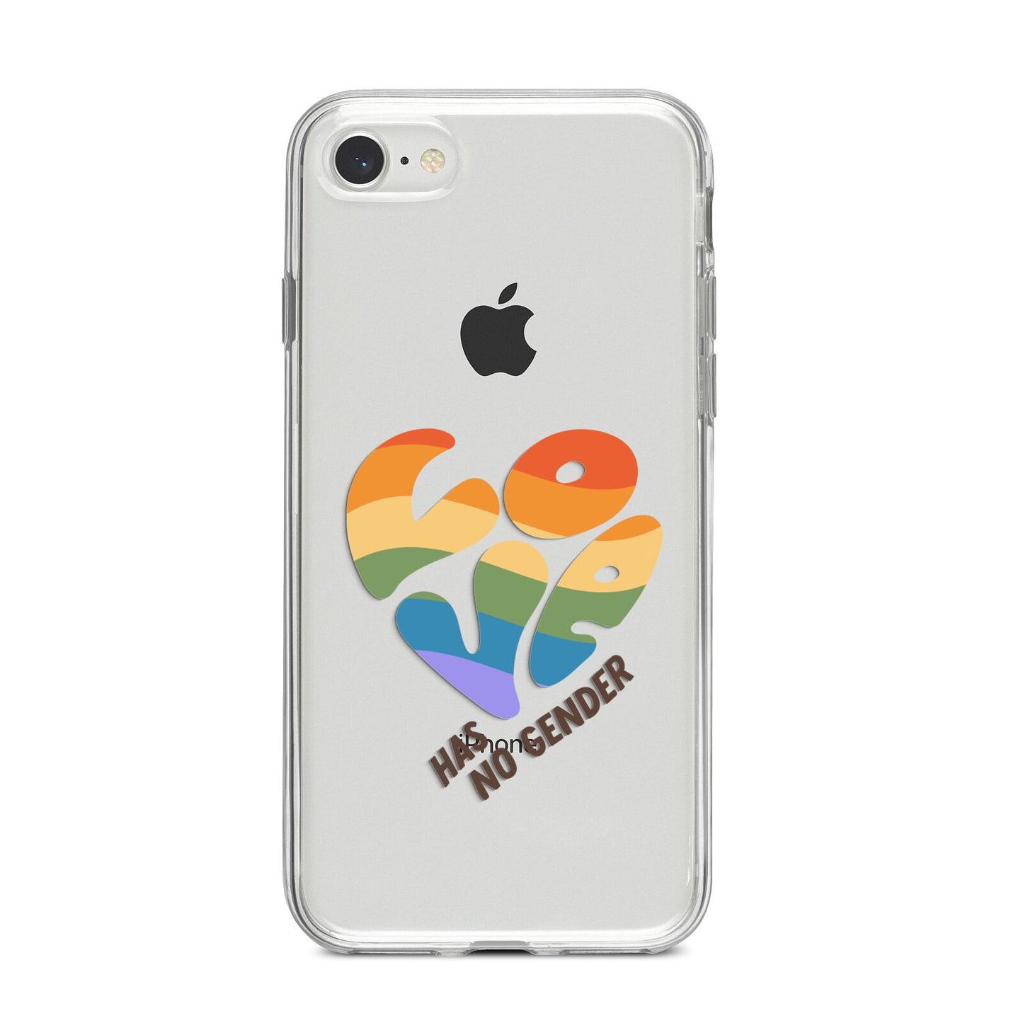 Love Has No Gender iPhone 8 Bumper Case on Silver iPhone