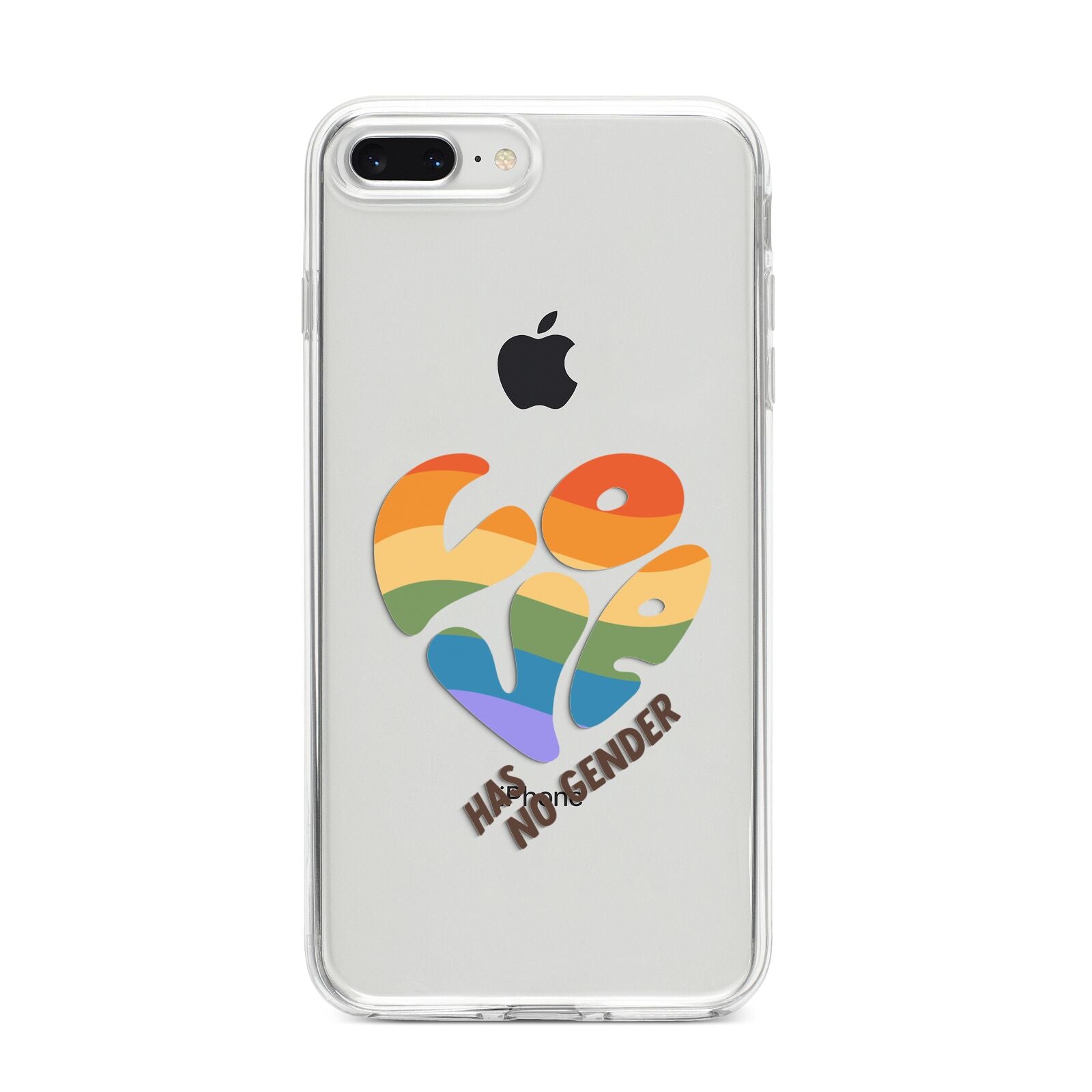 Love Has No Gender iPhone 8 Plus Bumper Case on Silver iPhone