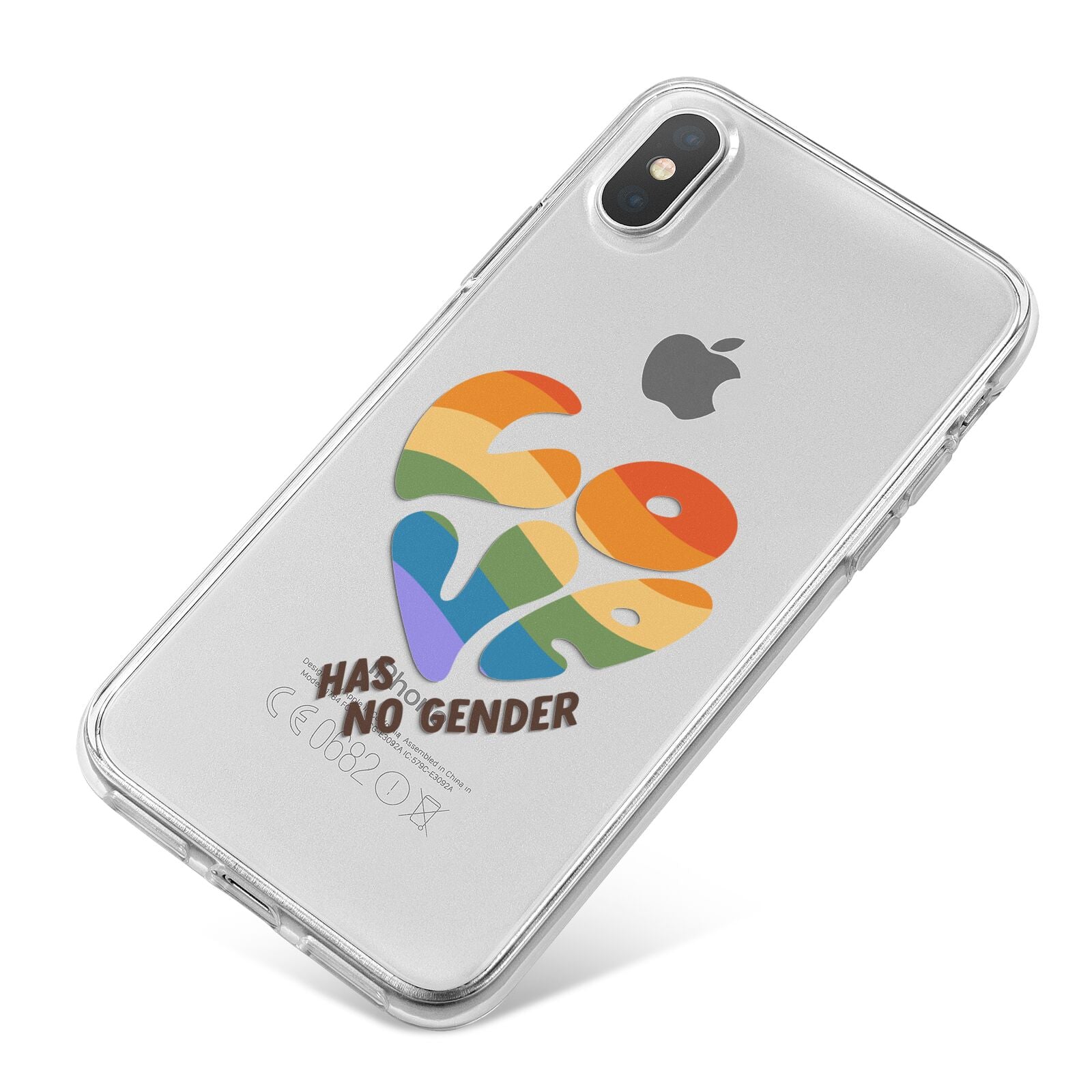 Love Has No Gender iPhone X Bumper Case on Silver iPhone