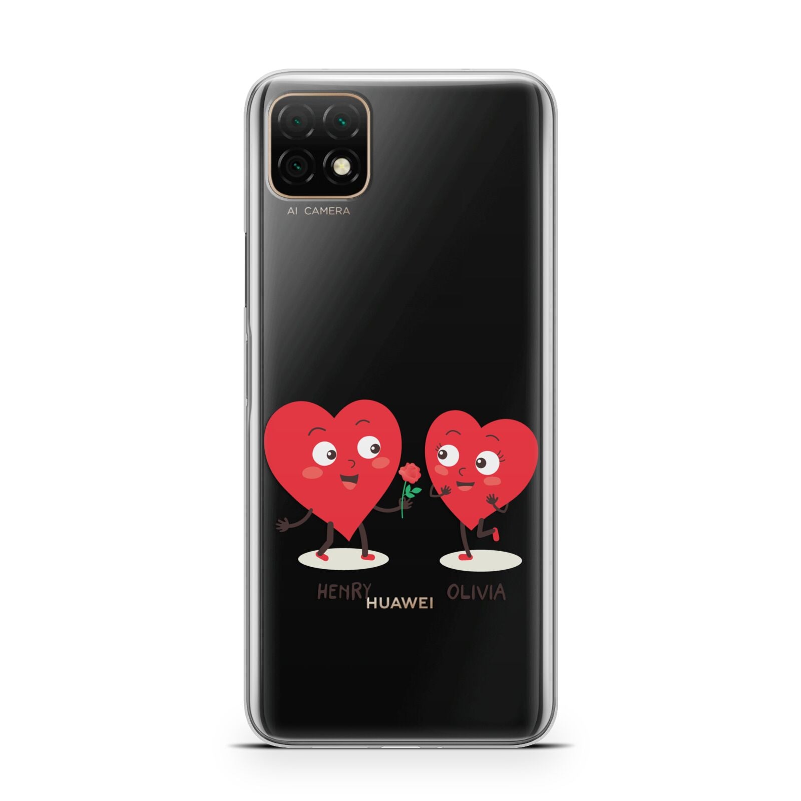 Love Heart Couples Custom Huawei Enjoy 20 Phone Case