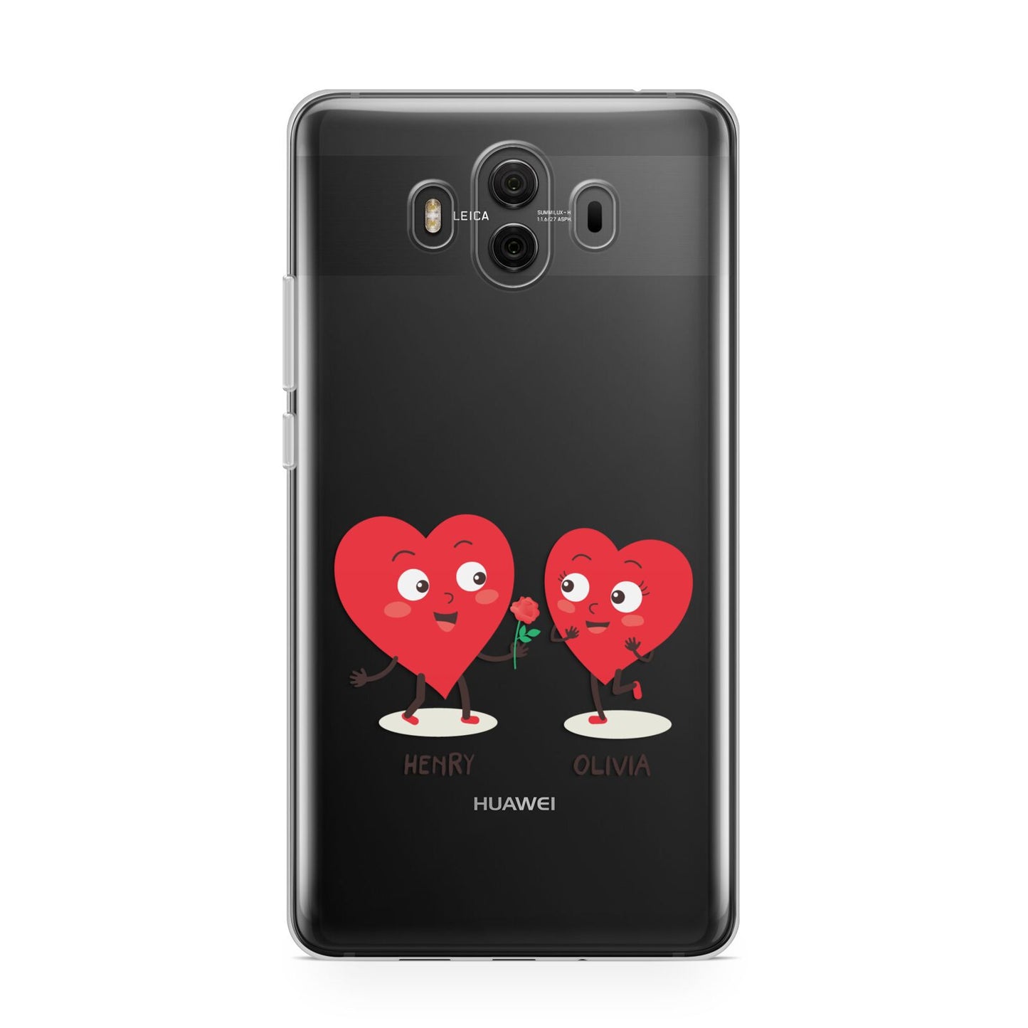 Love Heart Couples Custom Huawei Mate 10 Protective Phone Case