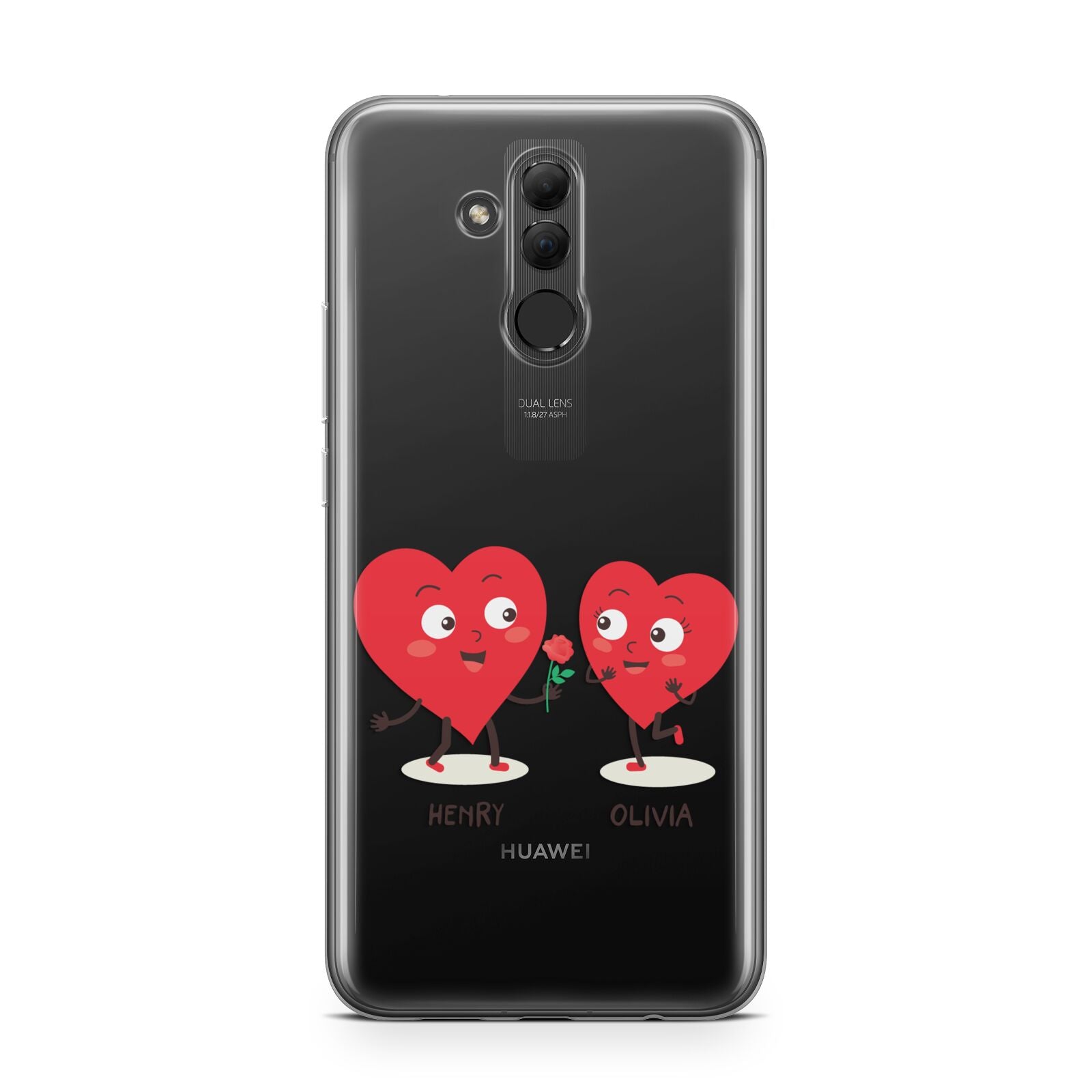 Love Heart Couples Custom Huawei Mate 20 Lite