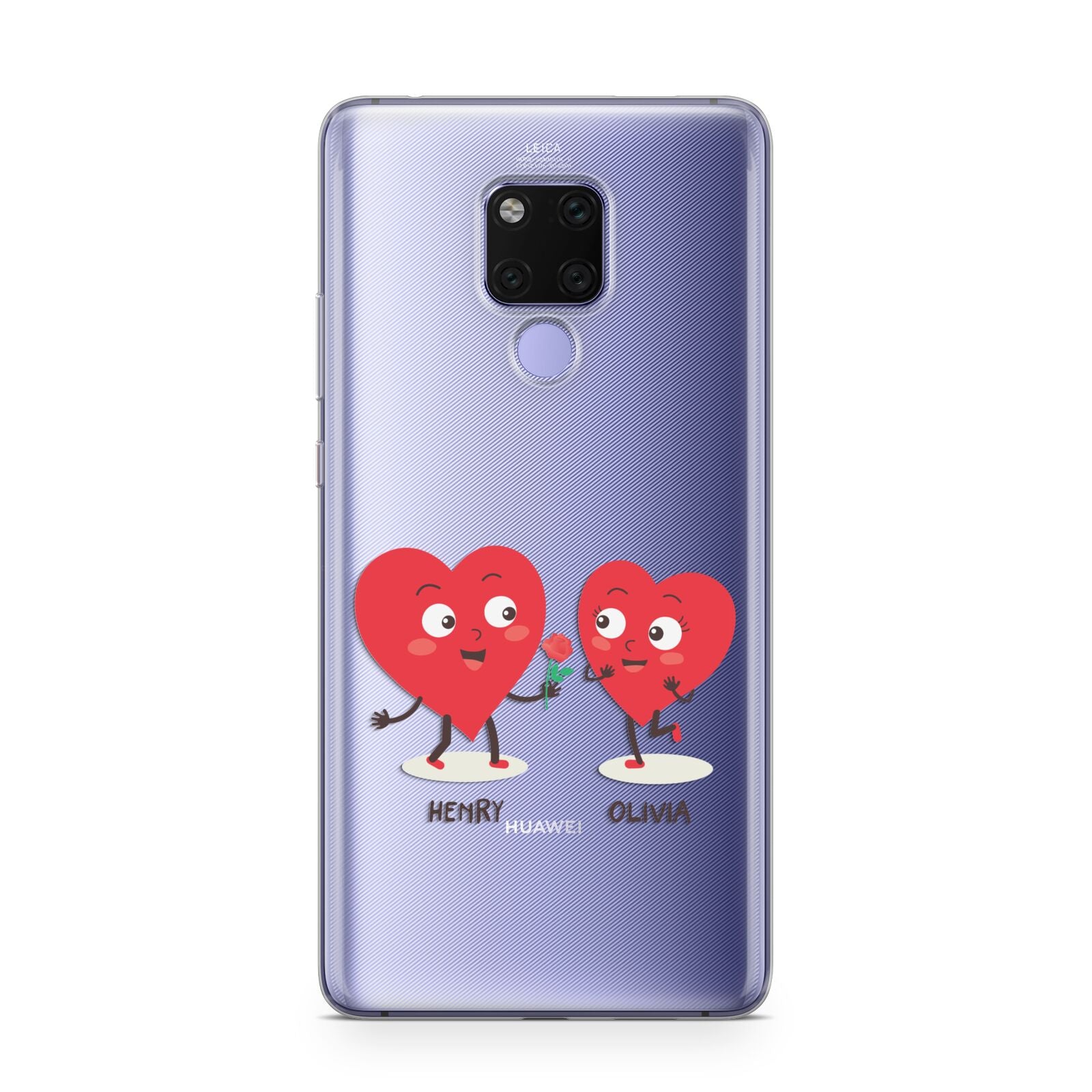 Love Heart Couples Custom Huawei Mate 20X Phone Case