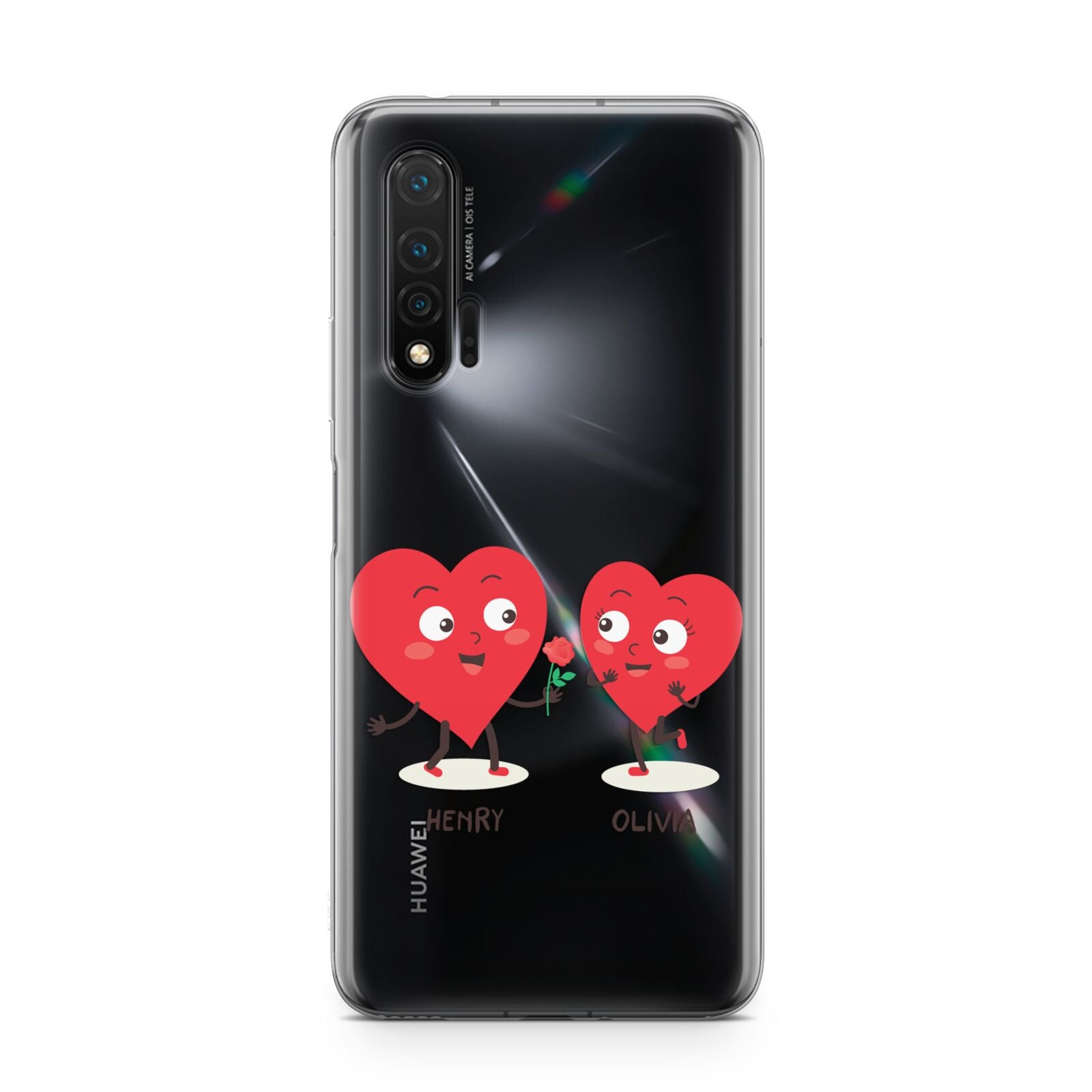 Love Heart Couples Custom Huawei Nova 6 Phone Case