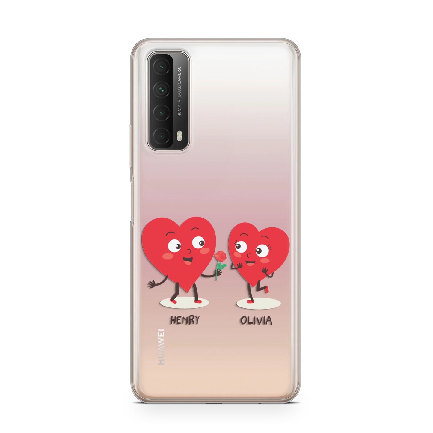 Love Heart Couples Custom Huawei P Smart 2021