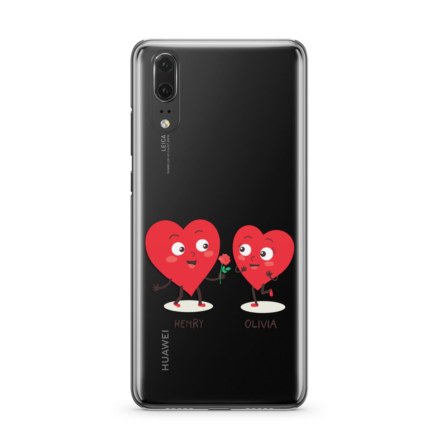 Love Heart Couples Custom Huawei P20 Phone Case