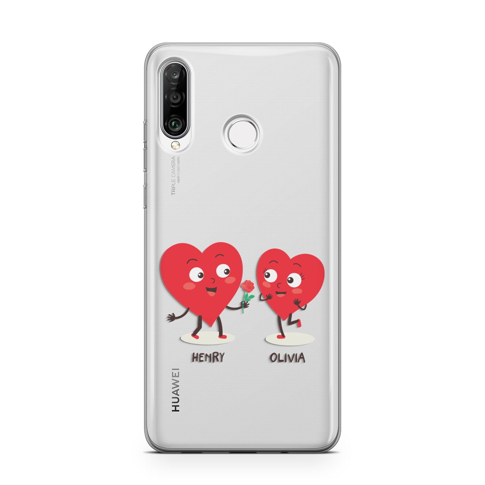 Love Heart Couples Custom Huawei P30 Lite Phone Case