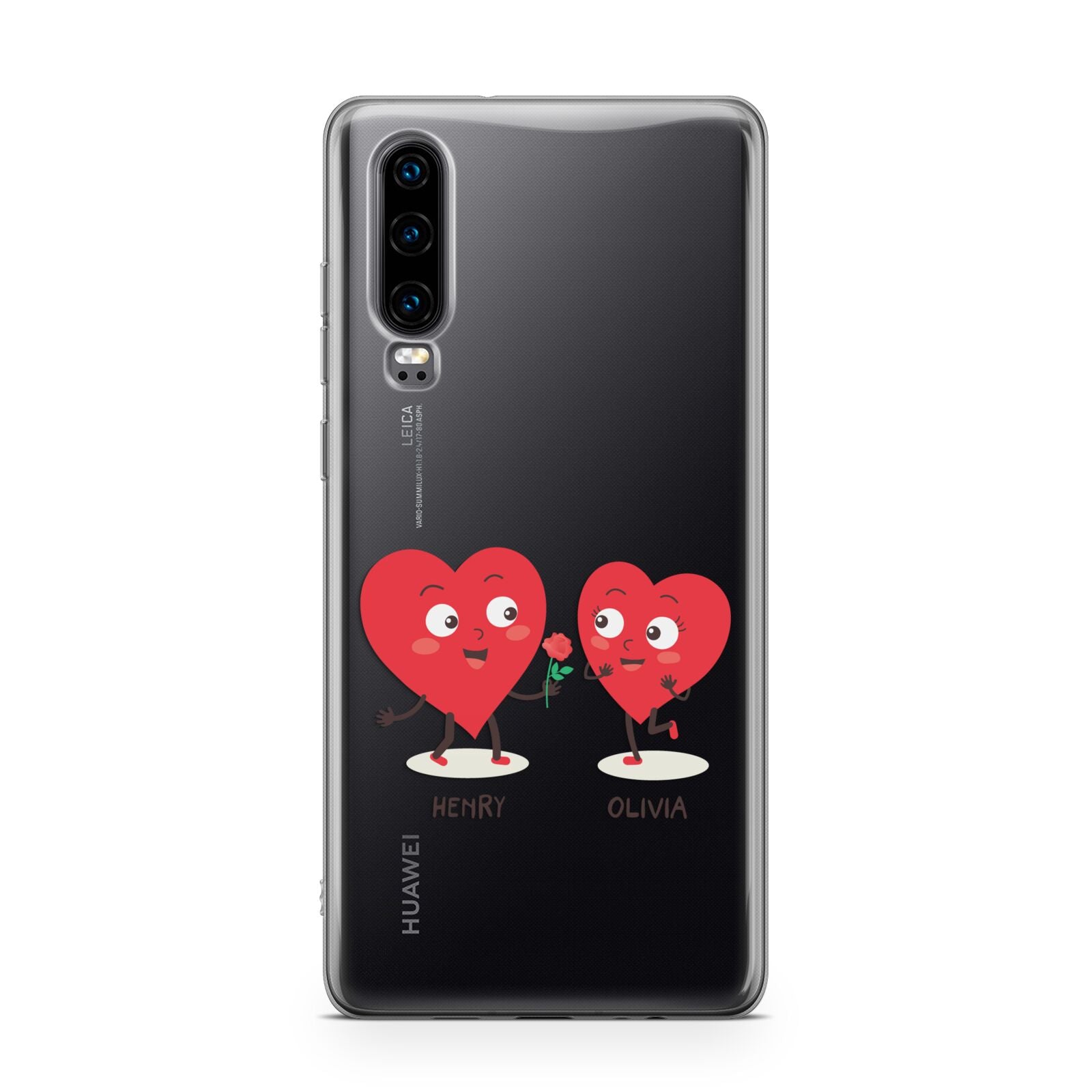 Love Heart Couples Custom Huawei P30 Phone Case