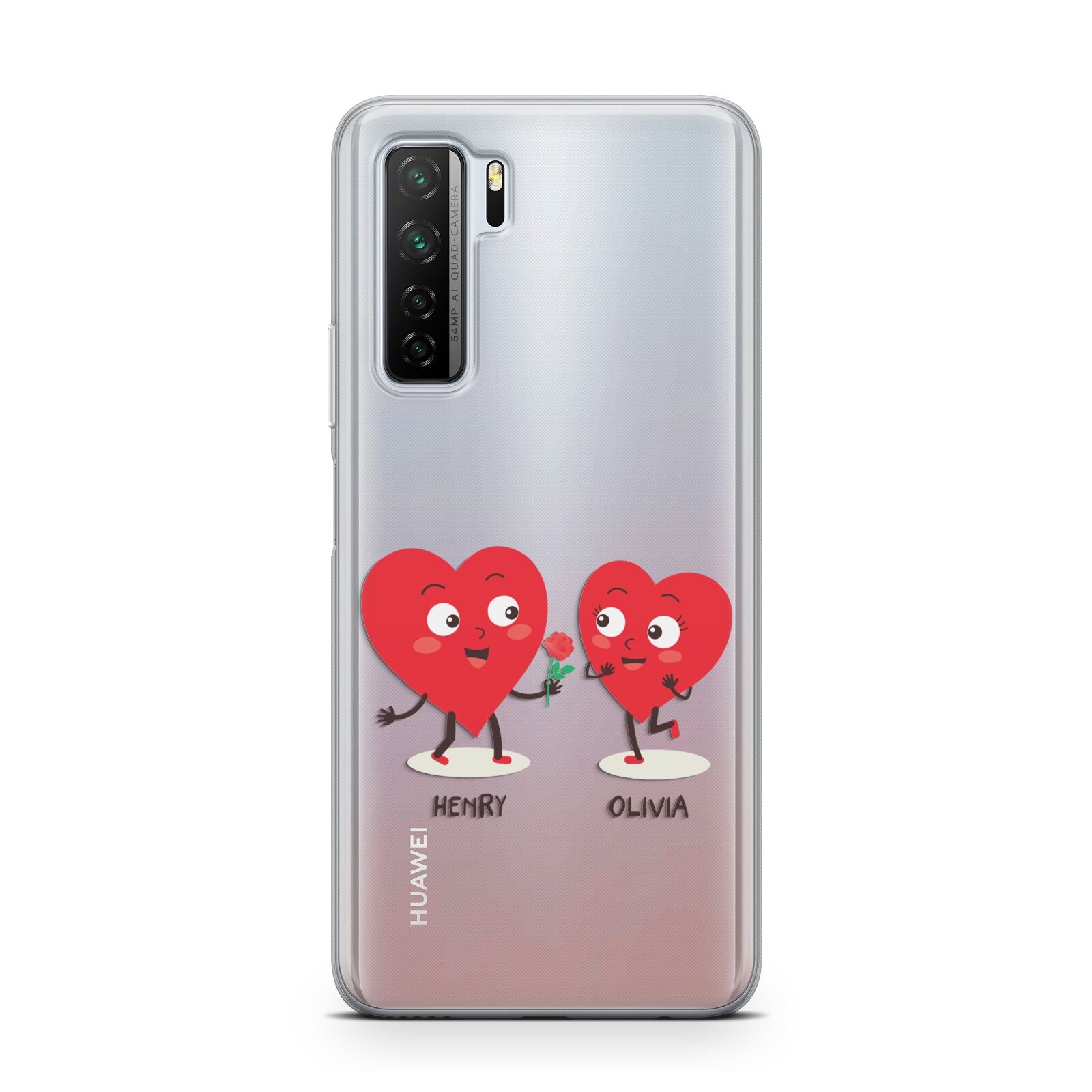 Love Heart Couples Custom Huawei P40 Lite 5G Phone Case