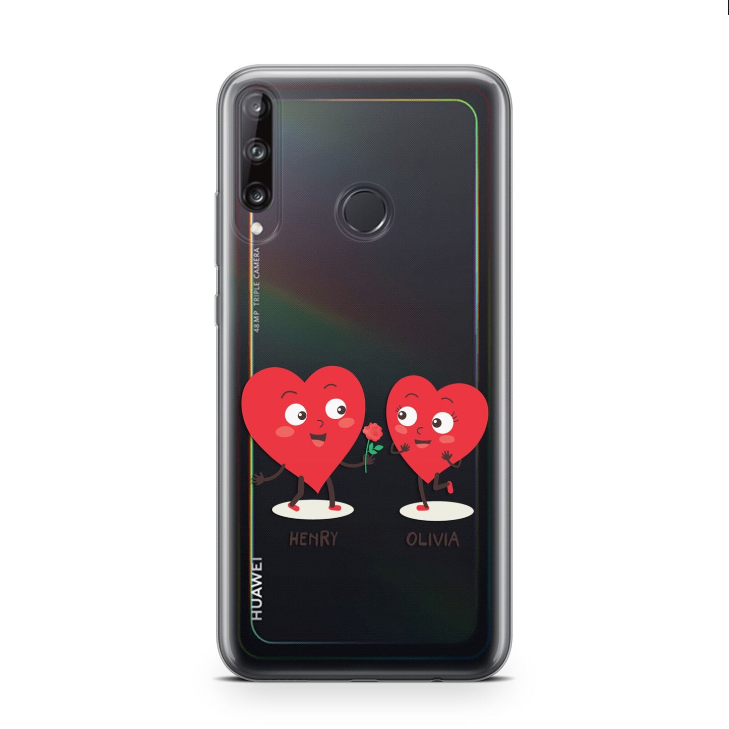 Love Heart Couples Custom Huawei P40 Lite E Phone Case