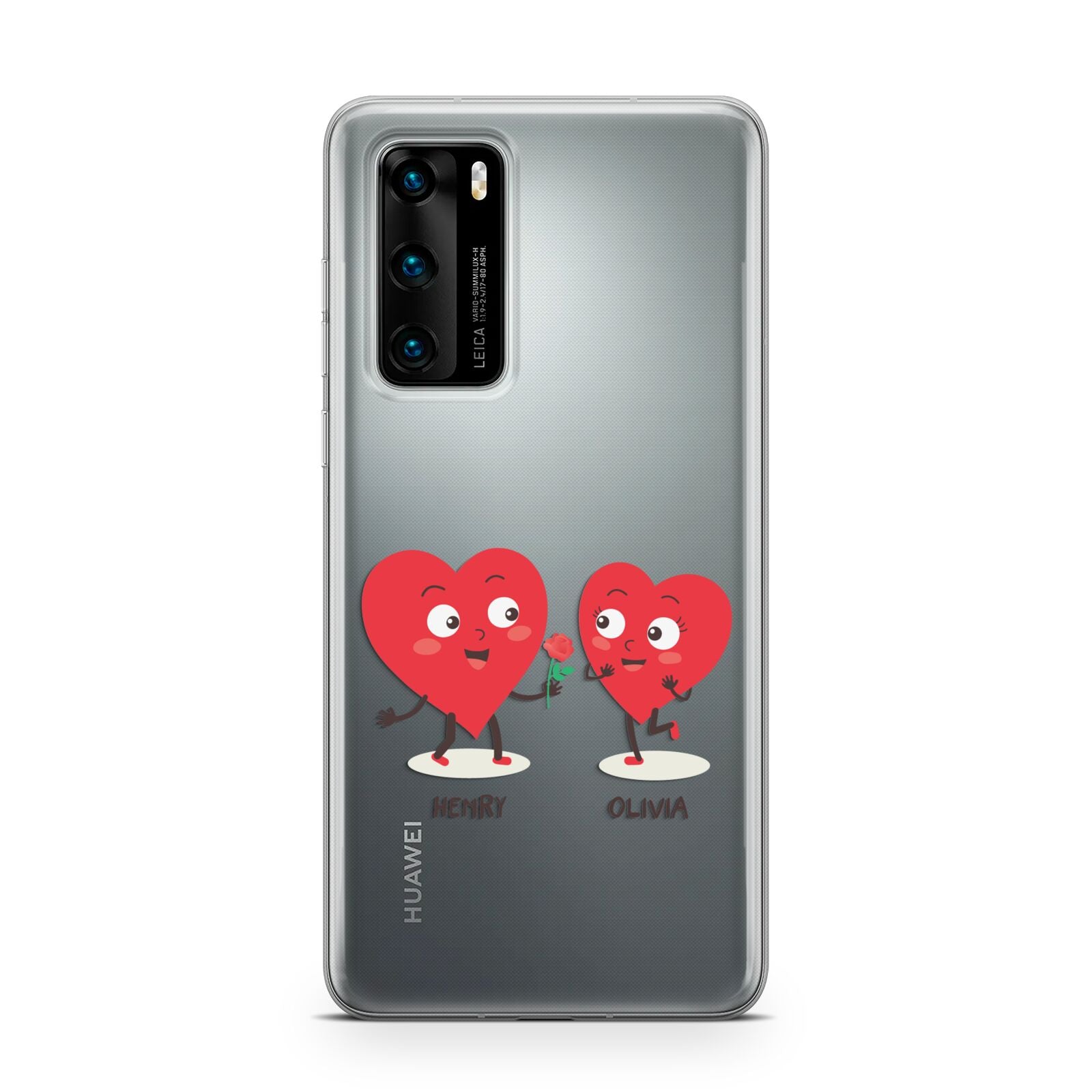 Love Heart Couples Custom Huawei P40 Phone Case