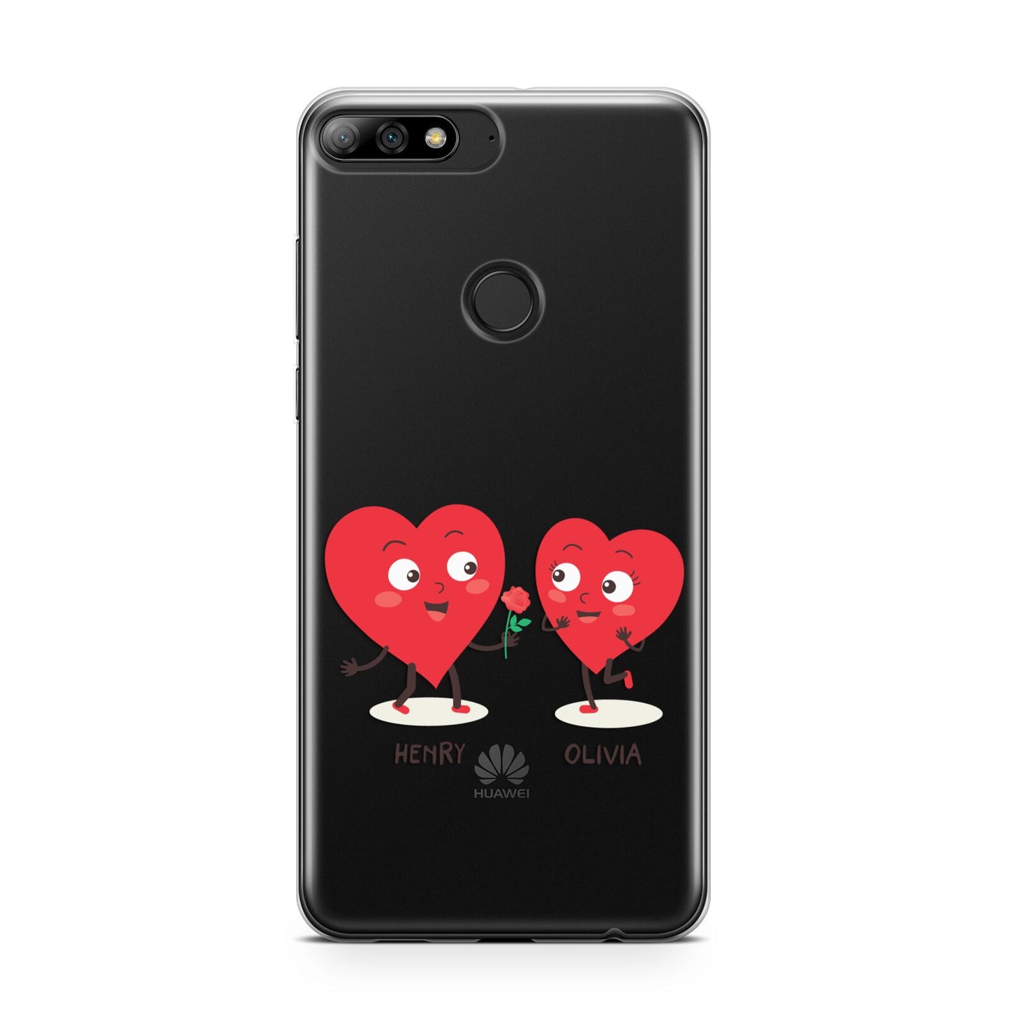 Love Heart Couples Custom Huawei Y7 2018