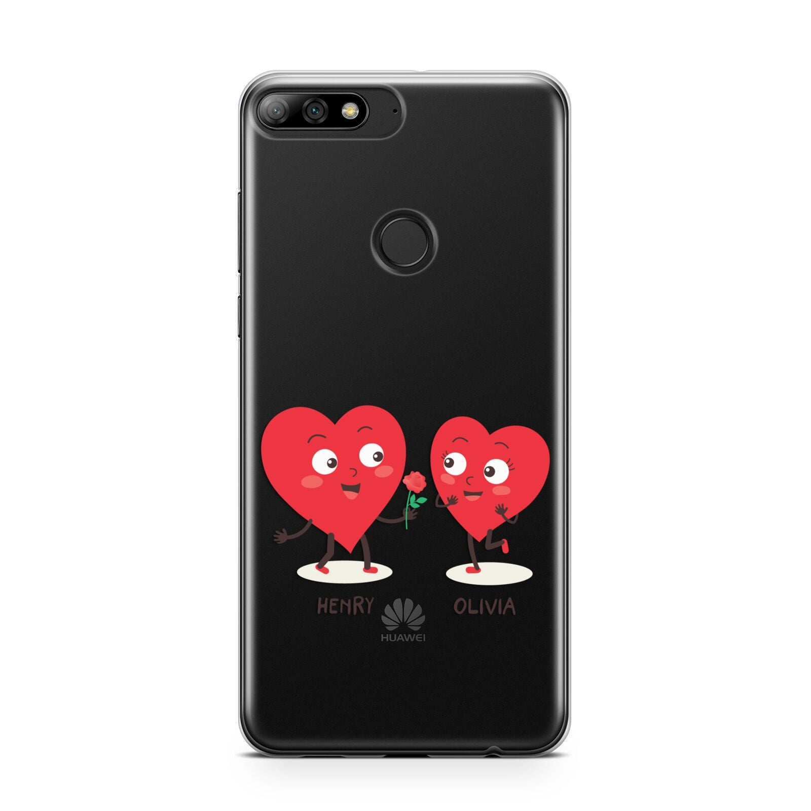 Love Heart Couples Custom Huawei Y7 2018