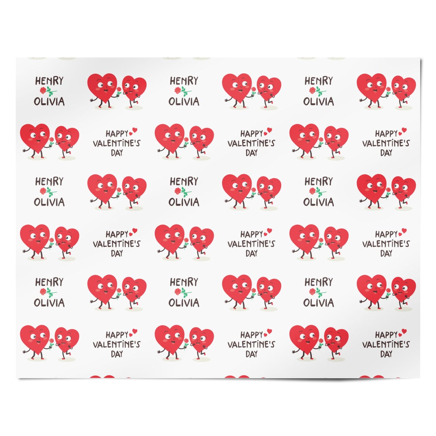 Love Heart Couples Custom Personalised Wrapping Paper Alternative