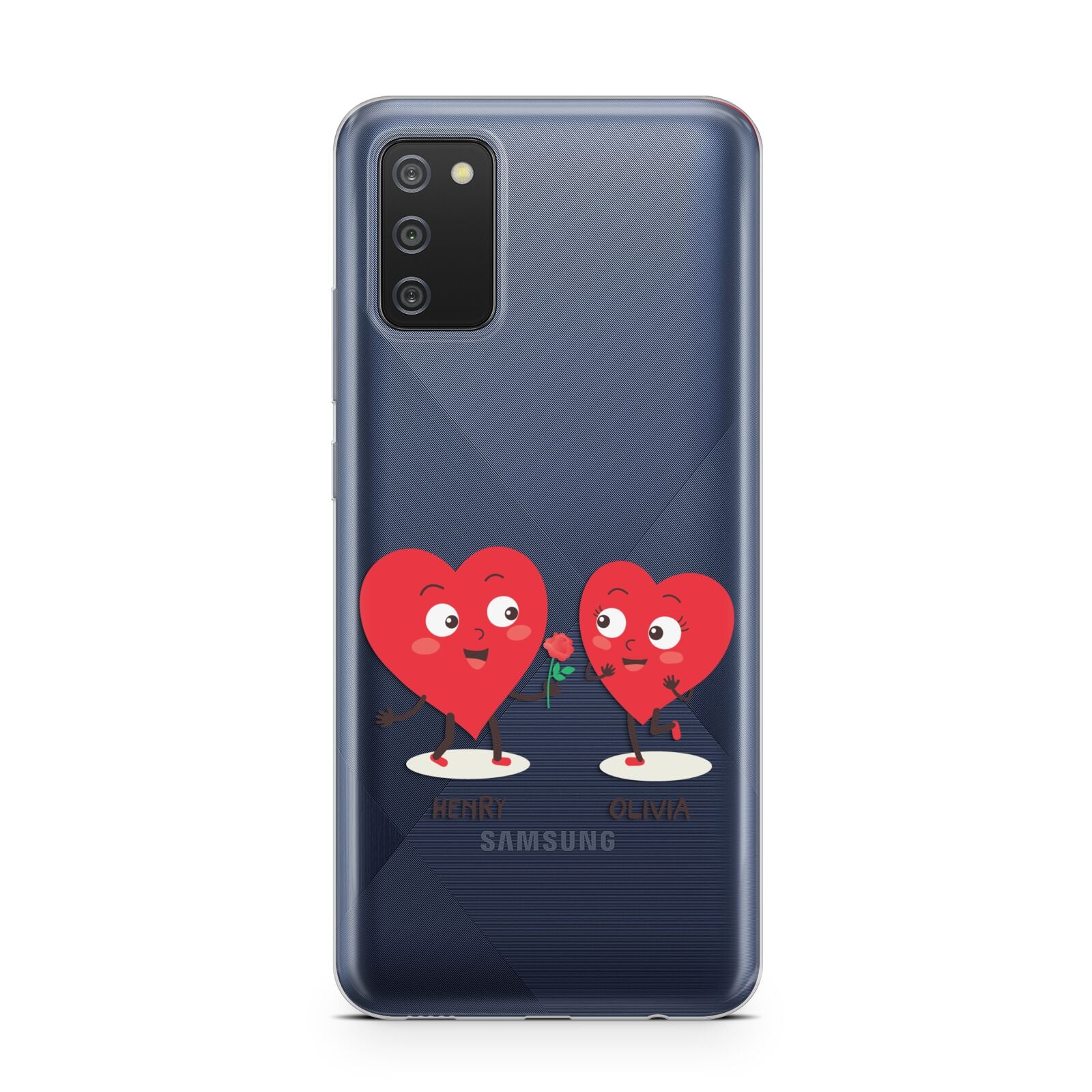 Love Heart Couples Custom Samsung A02s Case