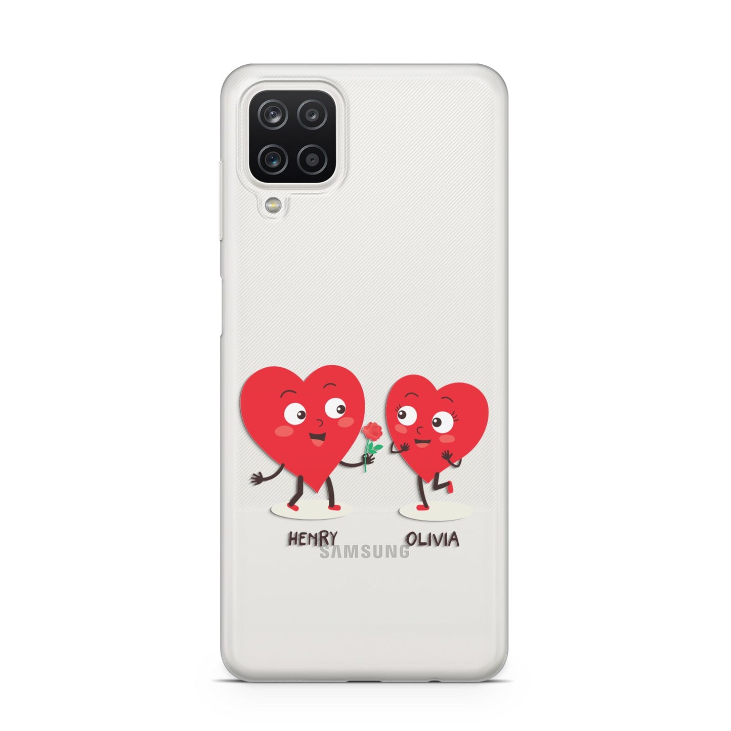 Love Heart Couples Custom Samsung A12 Case