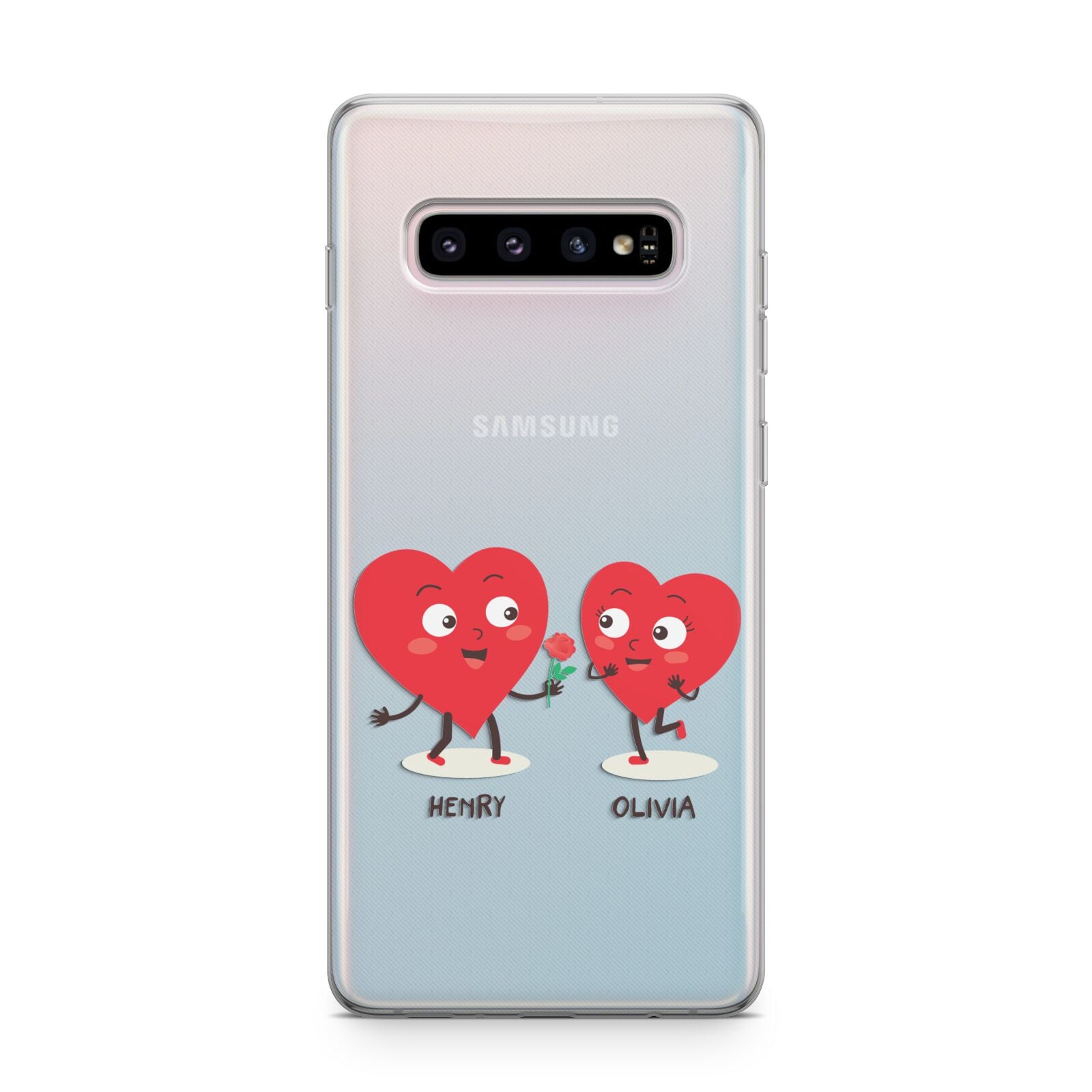 Love Heart Couples Custom Samsung Galaxy S10 Plus Case