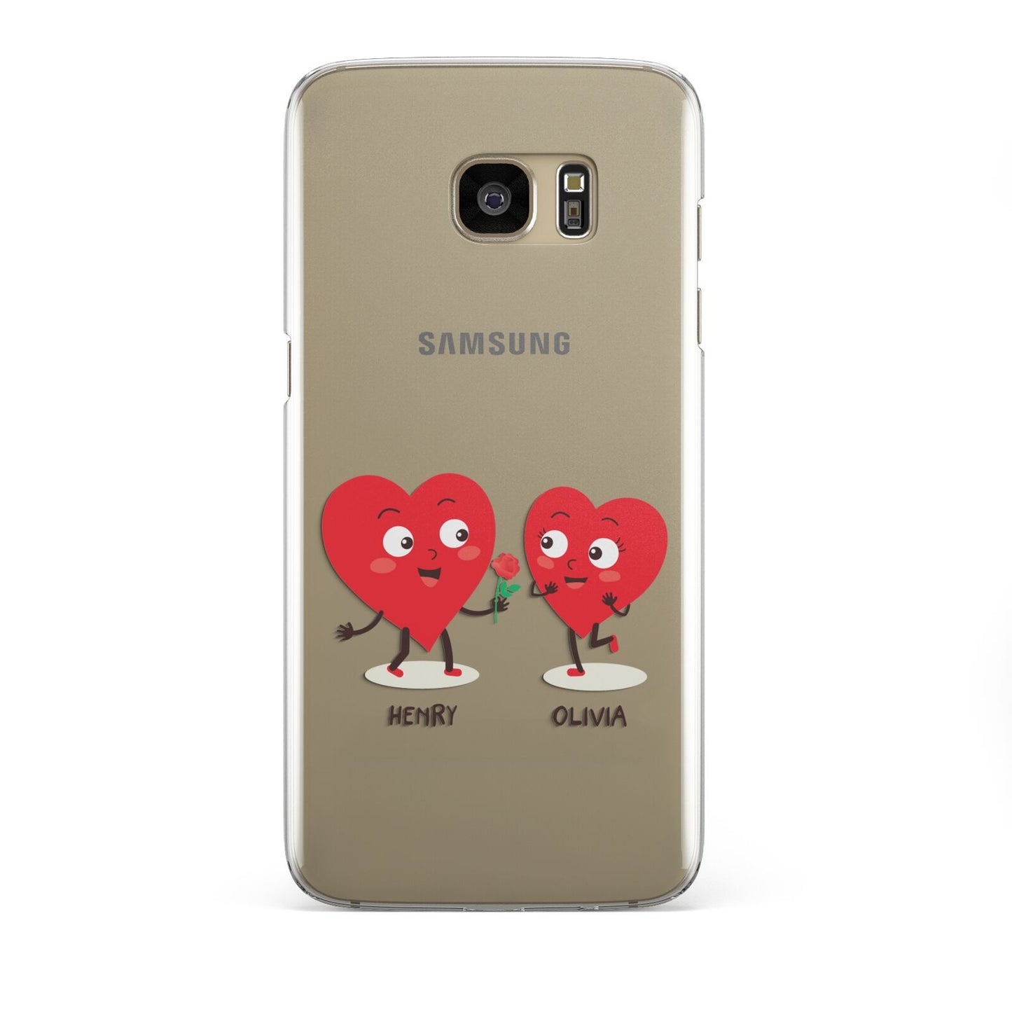 Love Heart Couples Custom Samsung Galaxy S7 Edge Case