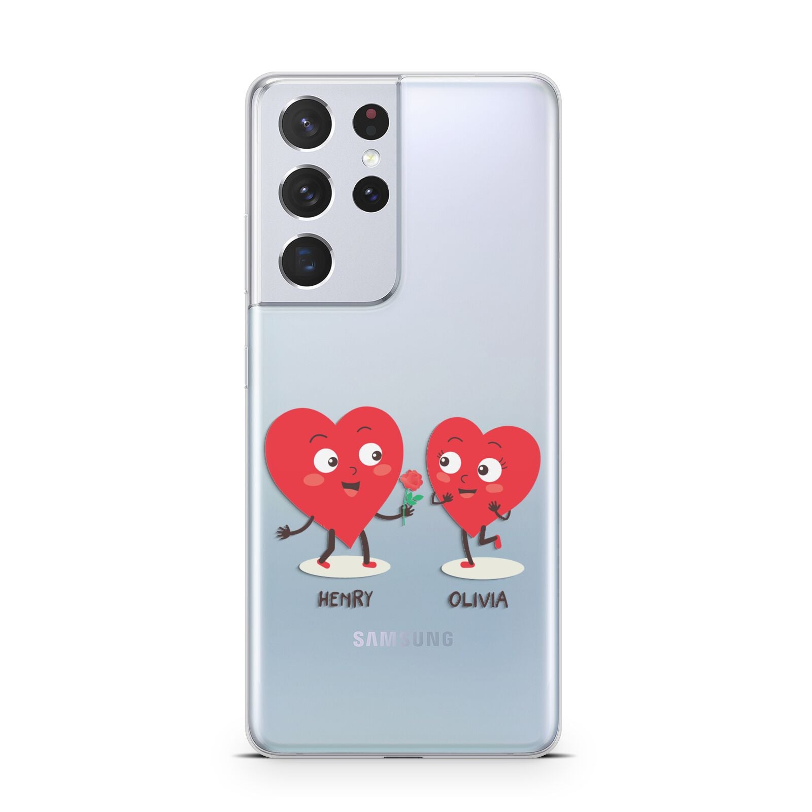 Love Heart Couples Custom Samsung S21 Ultra Case