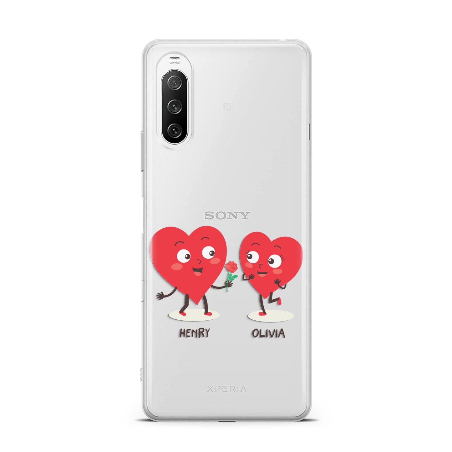 Love Heart Couples Custom Sony Xperia 10 III Case