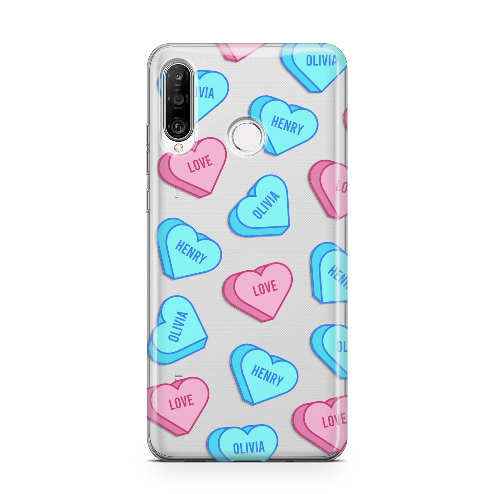 Love Heart Sweets with Names Huawei P30 Lite Phone Case