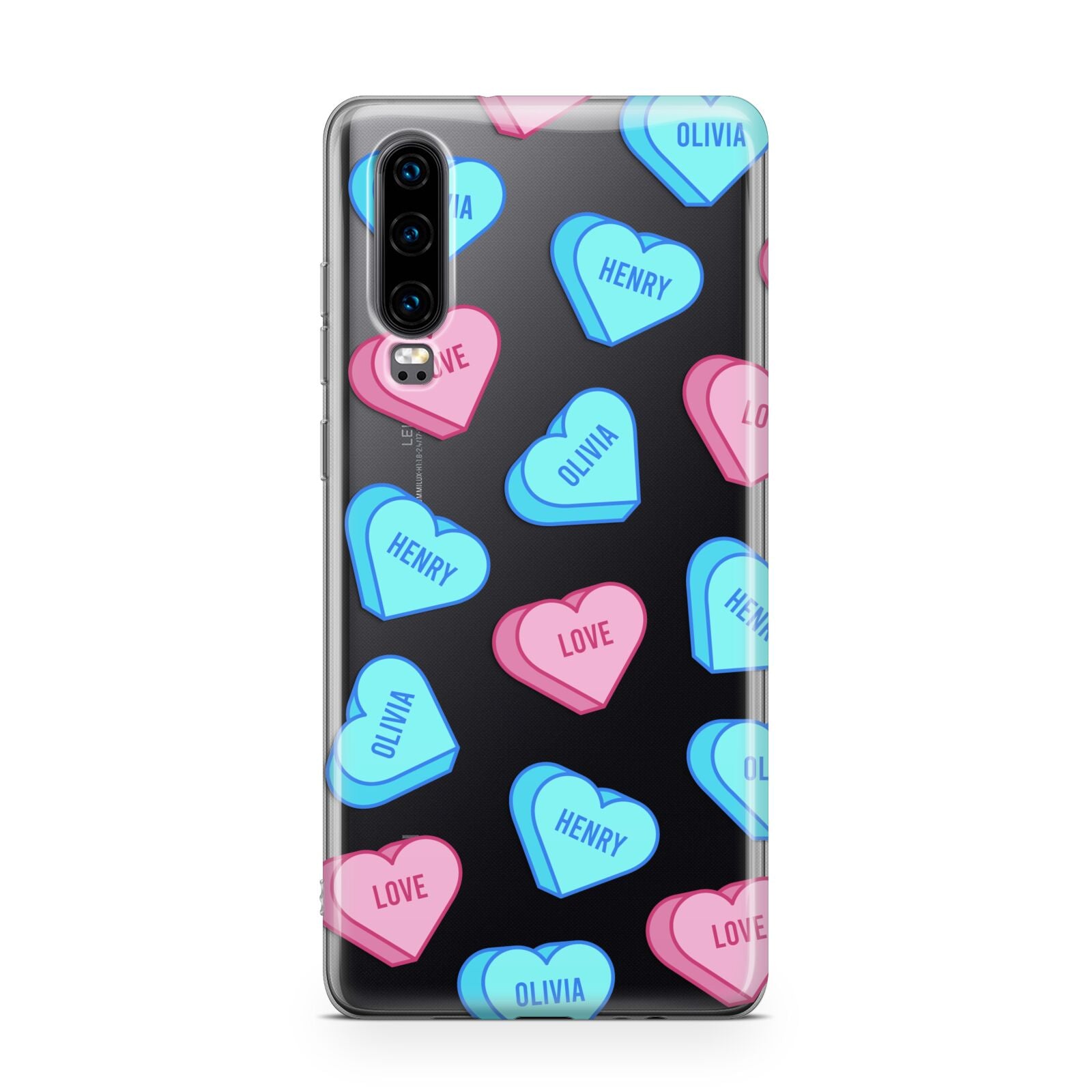 Love Heart Sweets with Names Huawei P30 Phone Case