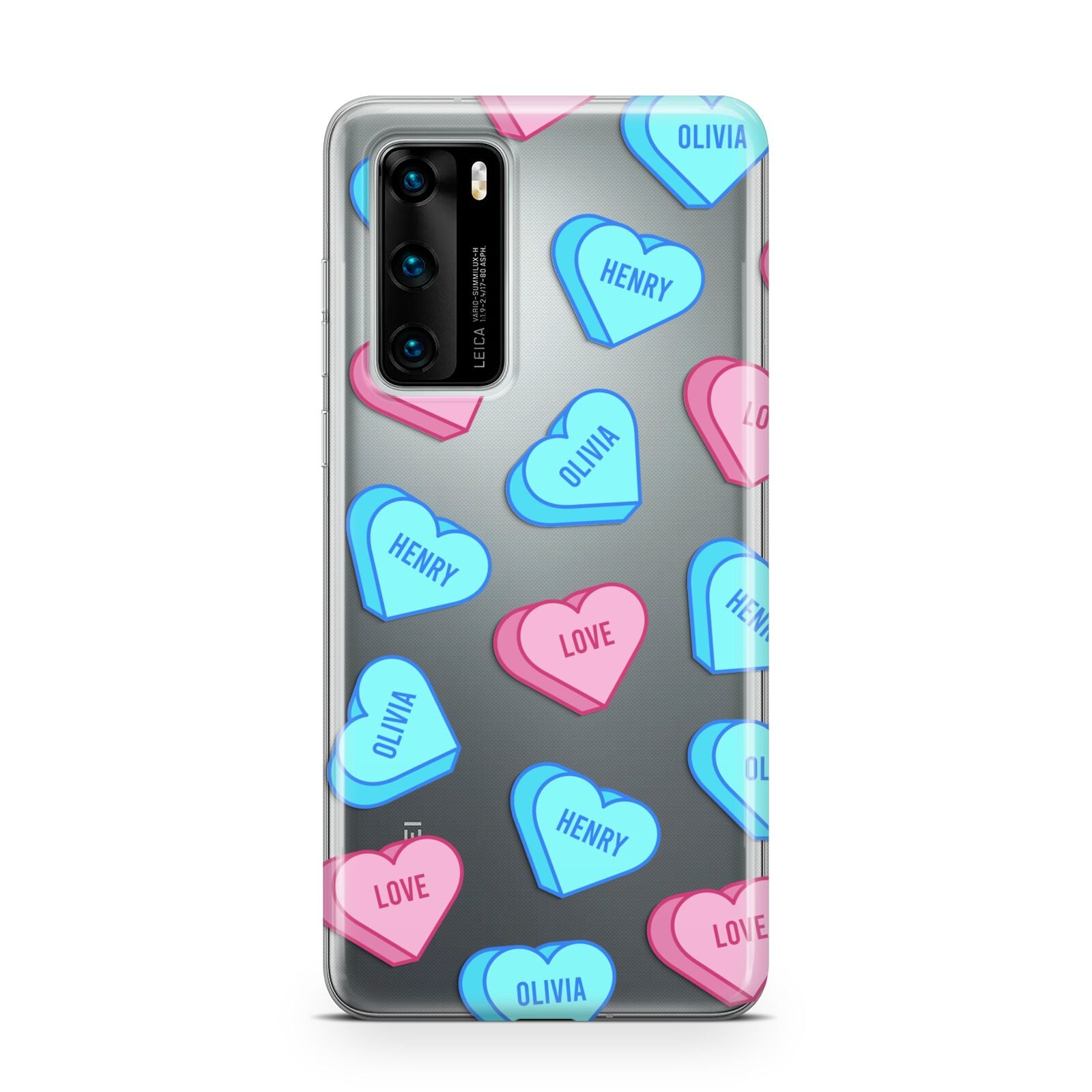 Love Heart Sweets with Names Huawei P40 Phone Case