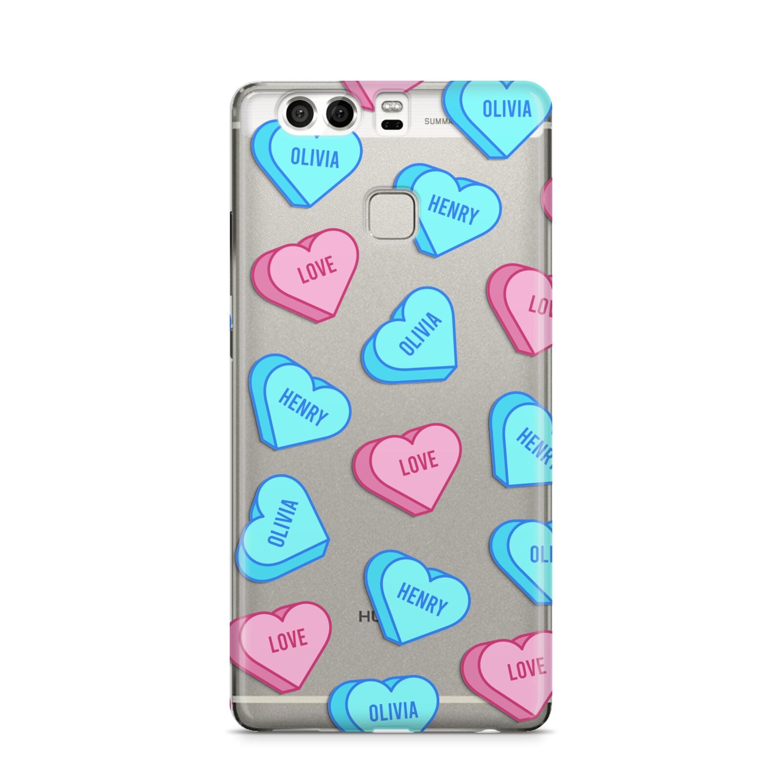 Love Heart Sweets with Names Huawei P9 Case