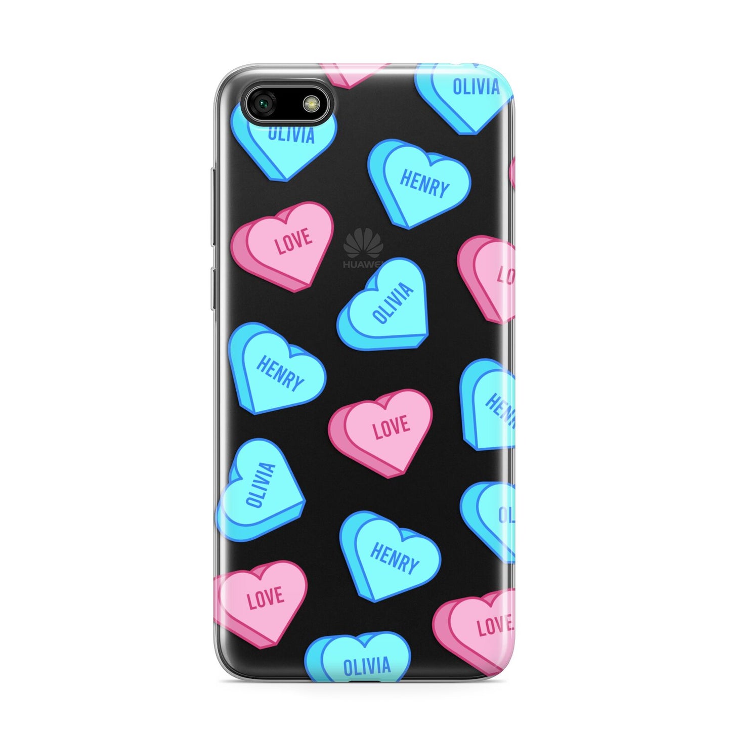 Love Heart Sweets with Names Huawei Y5 Prime 2018 Phone Case