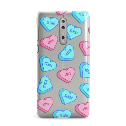 Love Heart Sweets with Names Nokia Case